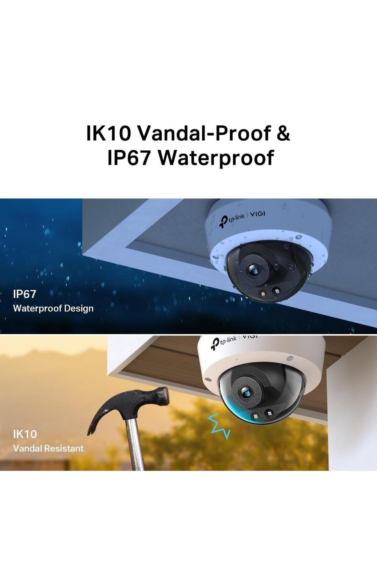 VIGI C240 4mm 4MP Full-Color Dome IP Kamera (1/3",30fps,FHD,H265+)