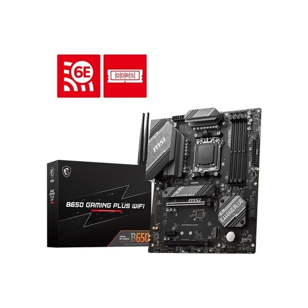 MSI MB B650 GAMING PLUS WIFI AM5 DDR5 6000MHZ(OC) HDMI DP 2xM.2 USB3.2 2.5G LAN WIFI 6E ATX