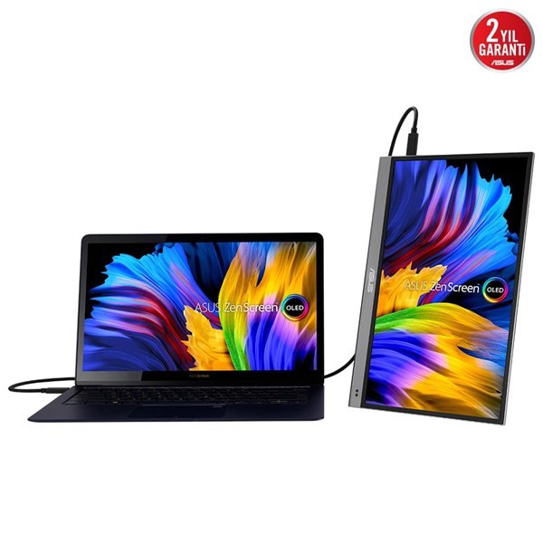 Asus Zenscreen MQ13AH 13.3 OLED  1920X1080 1ms 400CD Mini-Hdmı Usb-C 3yıl Parlak Ekran, Eyecare Taşınabilir USB Monıtor