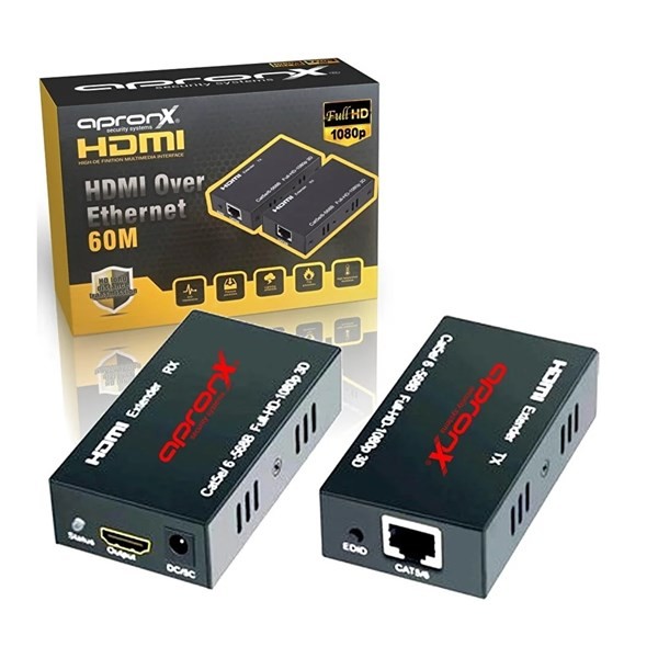 Apronx APX-60M CAT5E/CAT6 60M Fullhd 1080P 3D HDMI Extender