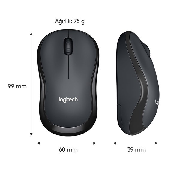 Logitech M220 Sessiz Kompakt Kablosuz Mouse - Siyah