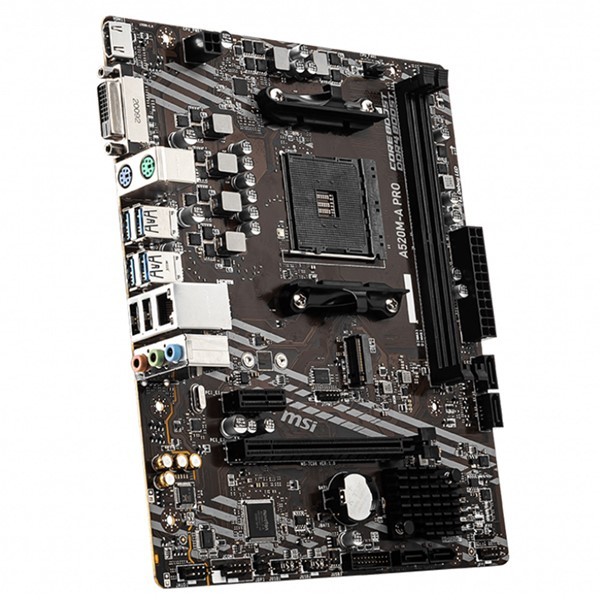 MSI A520M-A PRO AM4 DDR4 4600(OC) DVI HDMI M.2 USB3.2 mATX  Anakart