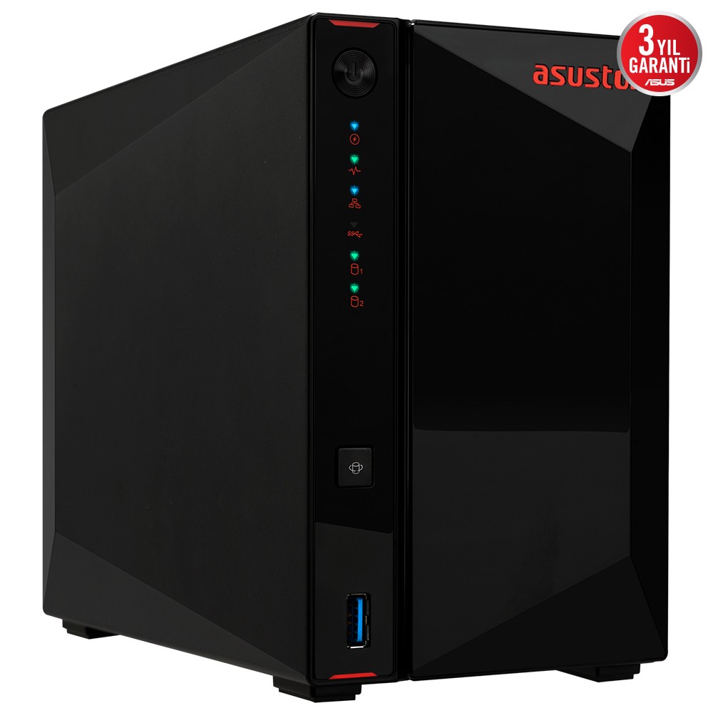 ASUSTOR AS5402T INTEL CELERON N5105 2 YUVALI (2X22TB DESTEĞİ) 4GB DDR4(8GB RAM DESTEĞİ) 2.5GBE X2 USB 3.2 X3