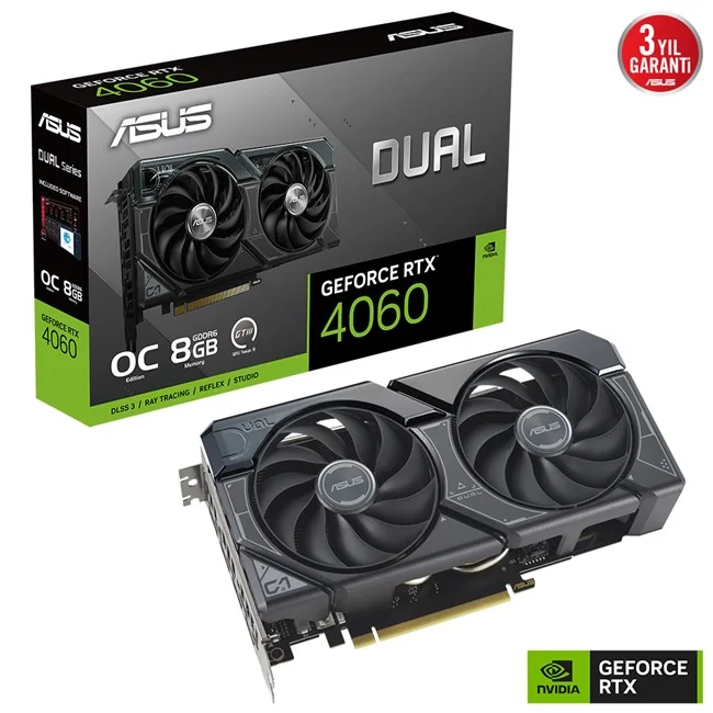 Asus GeForce RTX 4060 8GB Dual Evo OC GDR6 128Bit