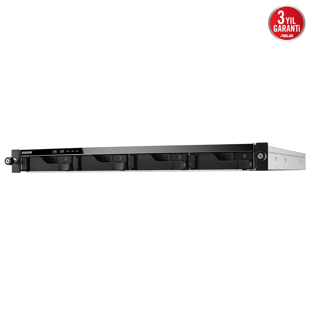 Asustor AS6504RD Intel C3538 4 Disk Yuvası NAS(4X20TB Desteği) 4gb DDR3L Sodımm (64GB'A Ram Desteği) 1 Gbe x 4, USB 3.1 Gen-1 2xpsu
