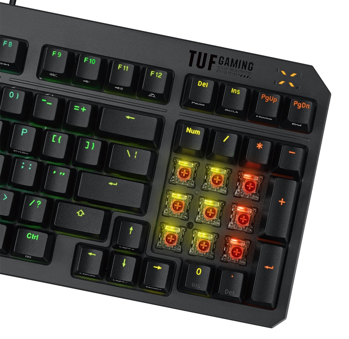 ASUS TUF GAMING K3 RD/TR GEN II TURKCE OYUNCU KLAVYESI BILEK DESTEGI SUYA VE TOZA DAYANIKLI RED SWITCH