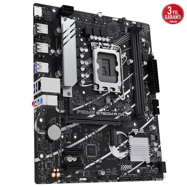 Asus Prıme B760M-R D4 Intel B760 Lga1700 DDR4 5333 Hdmı 2X M2 Usb3.2 Aura Rgb 2.5Gbit Lan Matx (Prıme B760M-R D4) Anakart