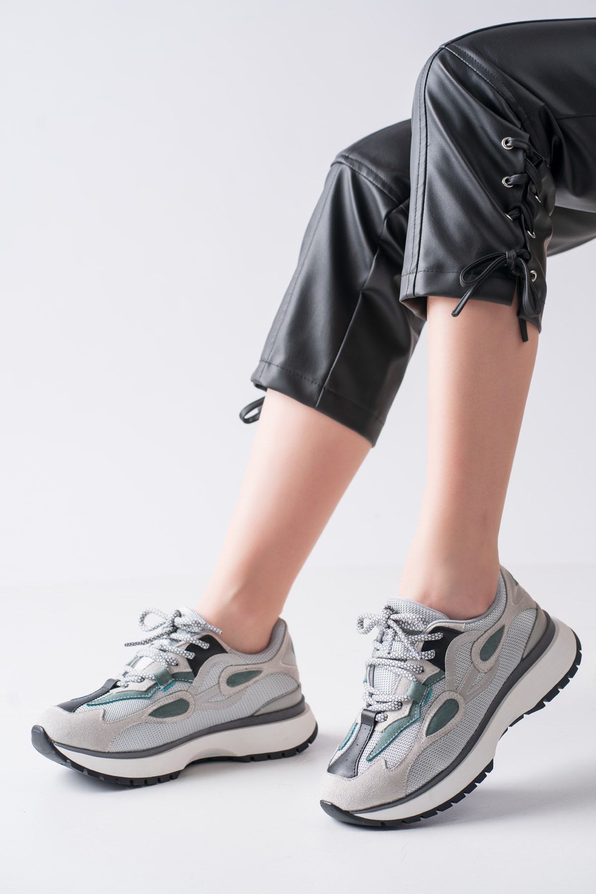 Bej Mix Renkli Premium Sneaker Günlük Şık Tarz Kadın Spor Ayakkabı