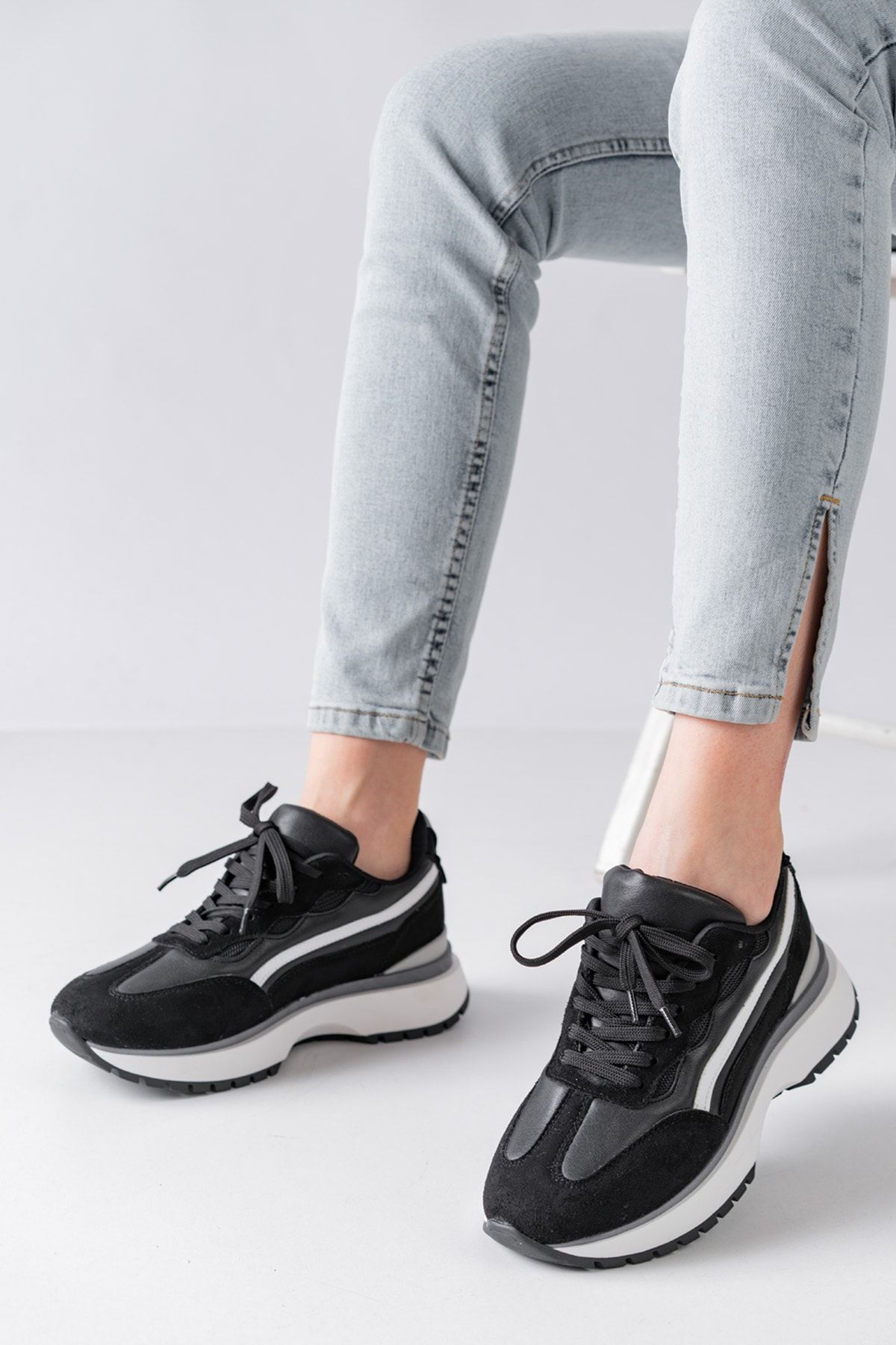 Bej Bağcıklı Yeni Sezon Premium Sneaker Şık Günlük Kadın Spor Ayakkabı