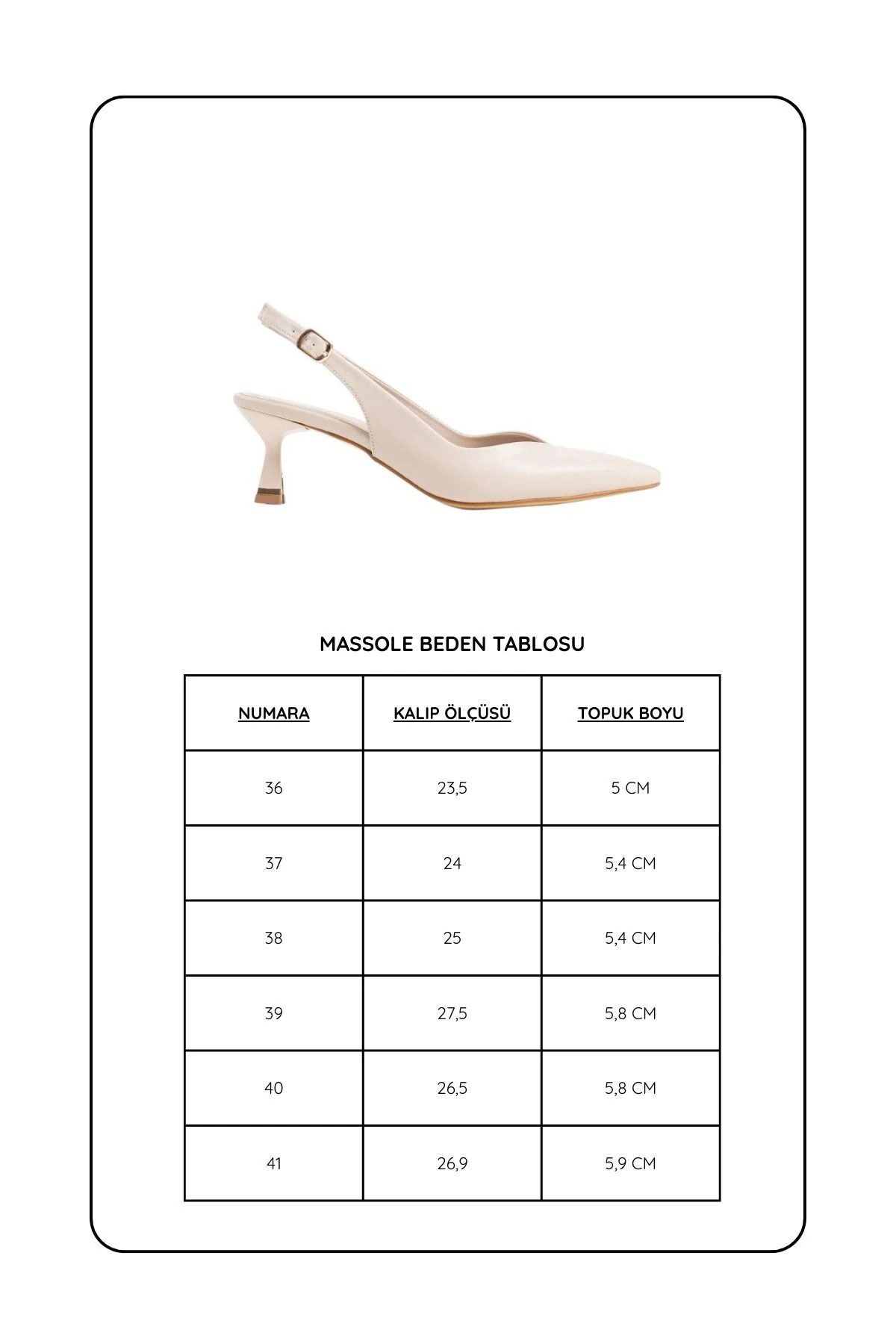 Kadın Bej Deri 5 cm Stiletto Özel Tasarım Topuk V Model Arkası Açık Rahat Massole Yeni Sezon
