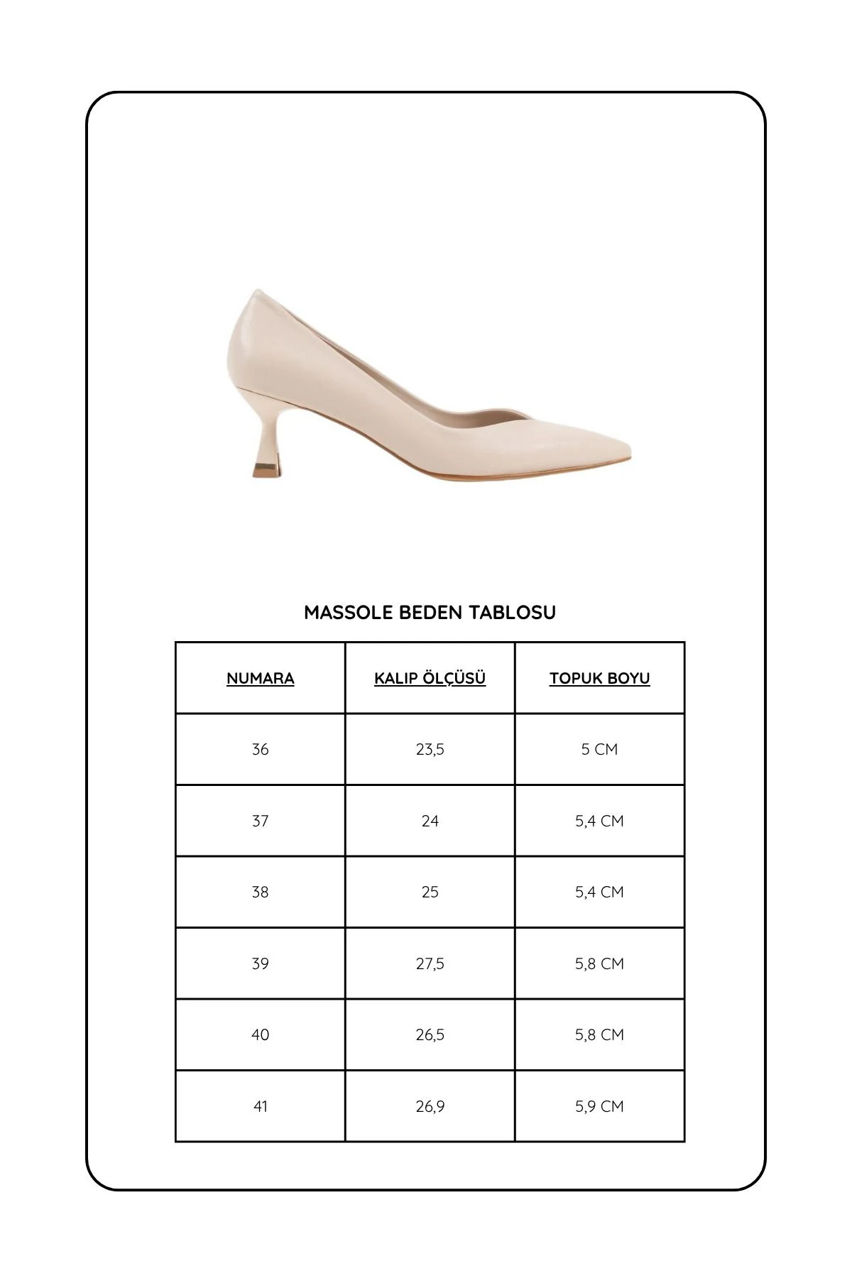 Kadın Bej Deri 5 cm Stiletto Özel Tasarım Topuk V Model Şık Günlük Rahat Massole Yeni Sezon