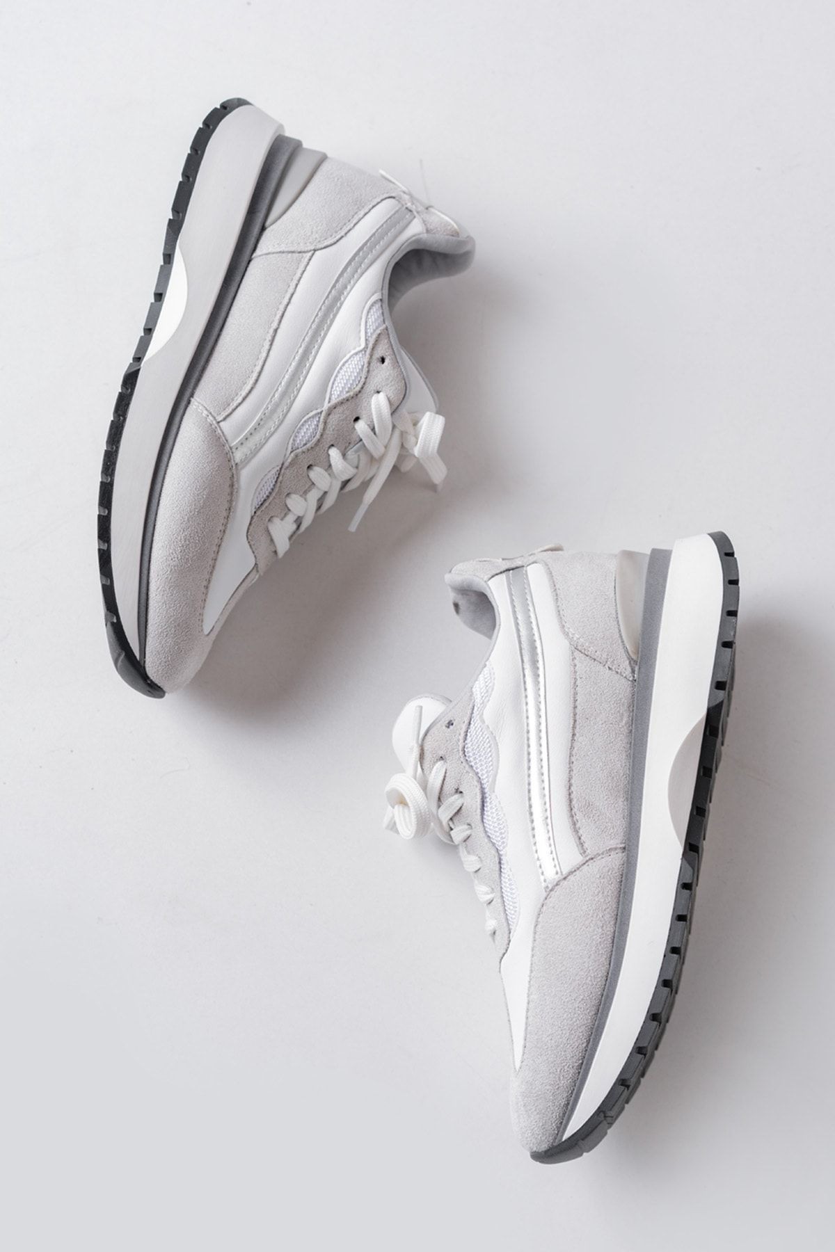 Bej Bağcıklı Yeni Sezon Premium Sneaker Şık Günlük Kadın Spor Ayakkabı