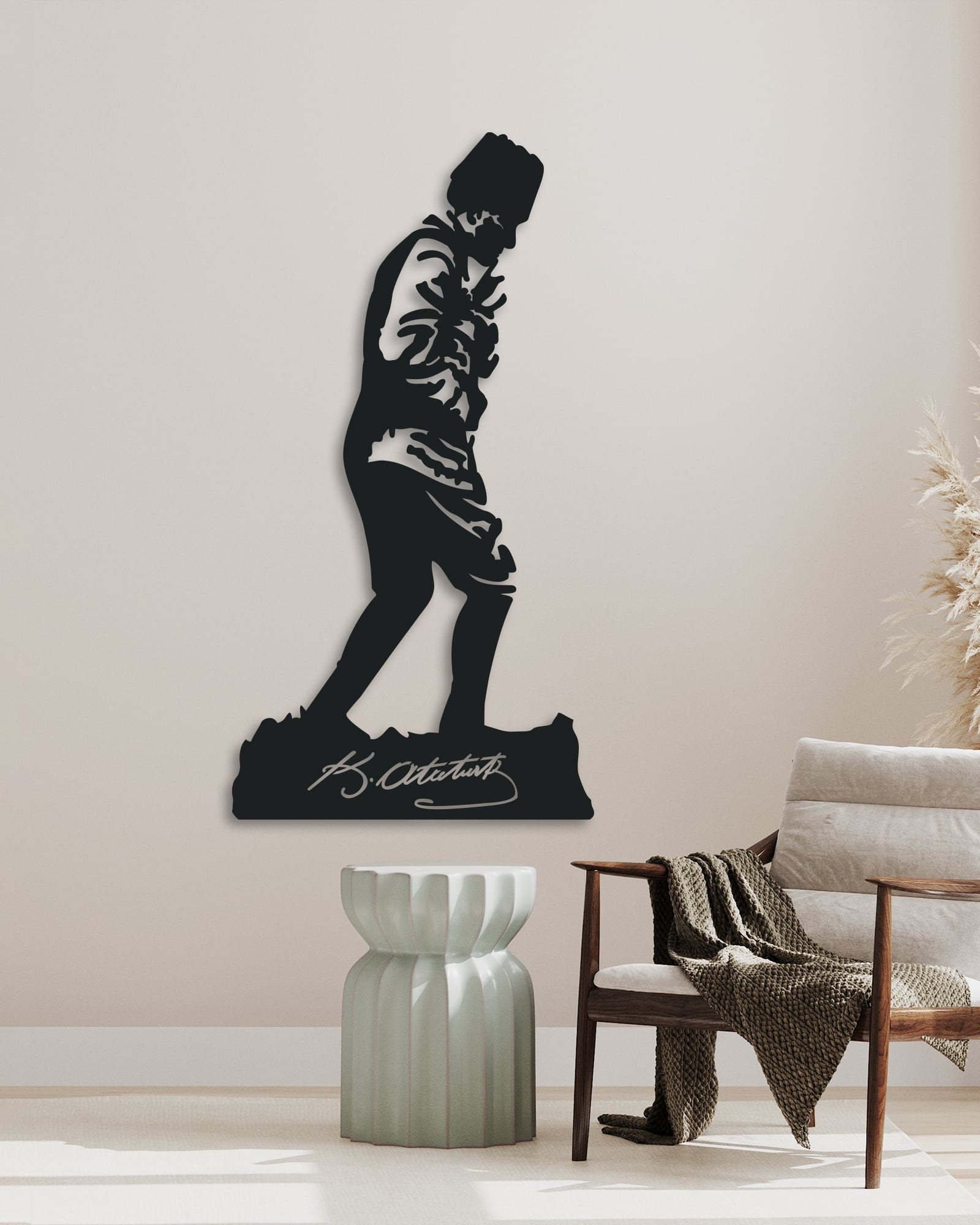 Atatürk ve İmza Kocatepe Metal Duvar Tablosu