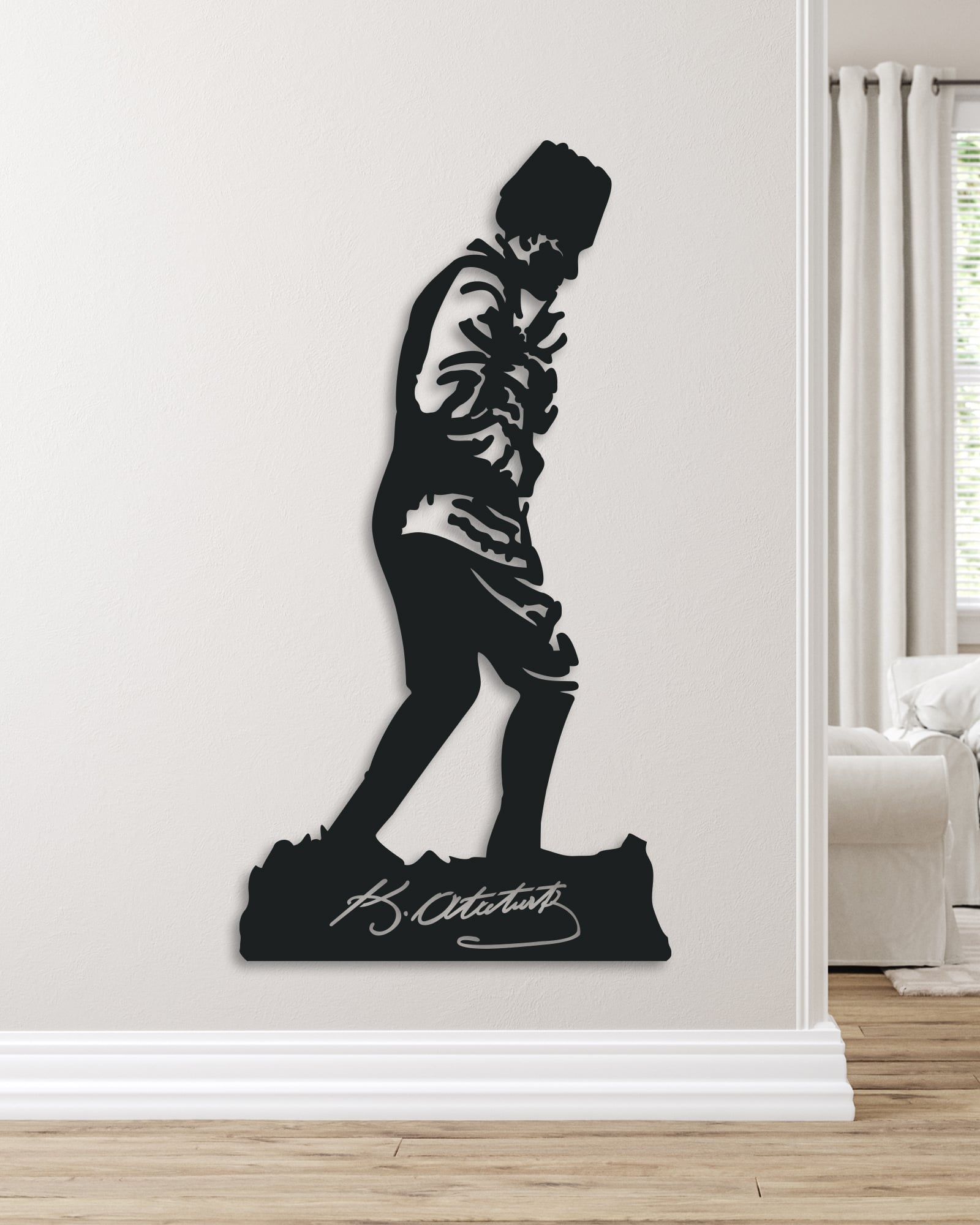 Atatürk ve İmza Kocatepe Metal Duvar Tablosu