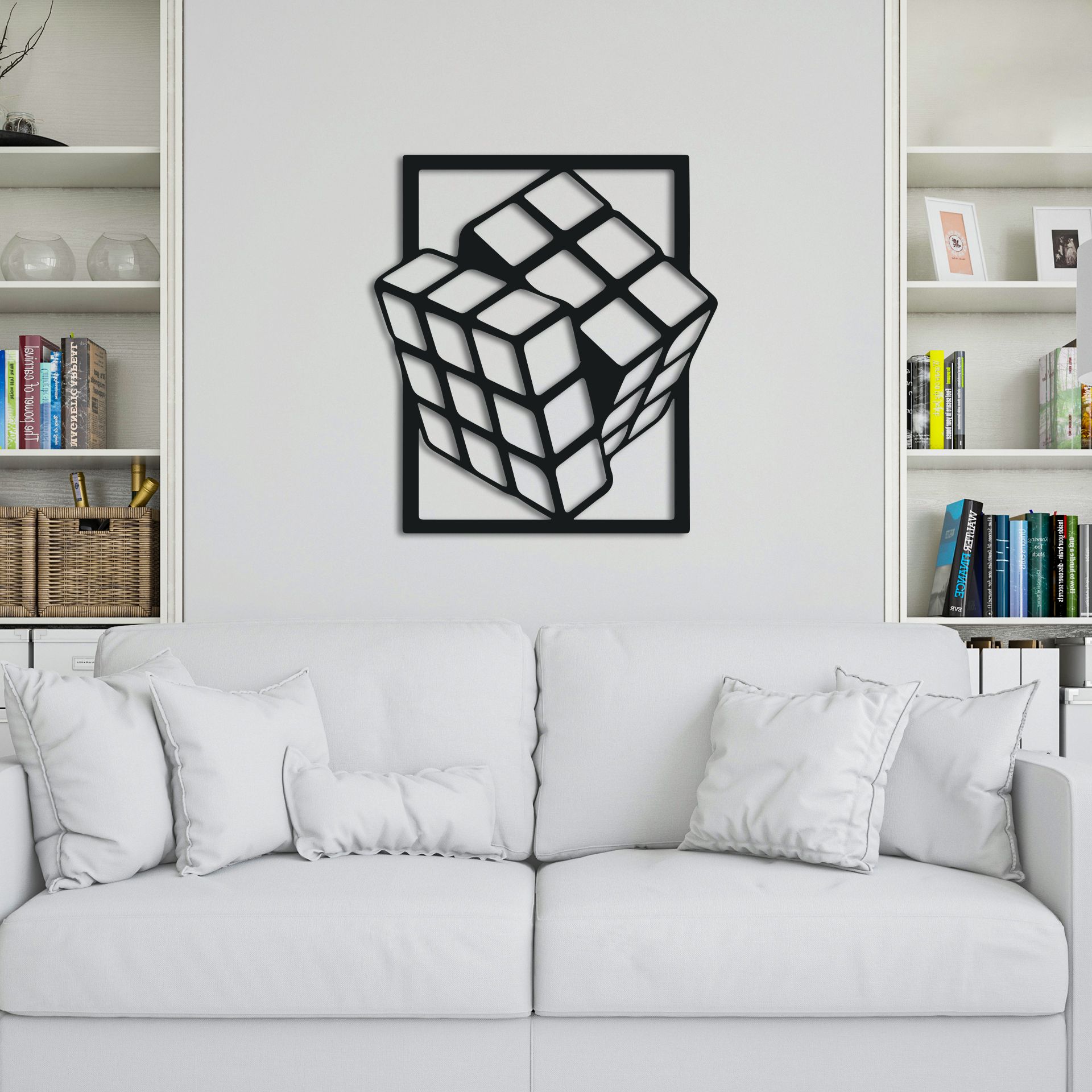 Rubik Küp Temalı Dekoratif Metal Tablo
