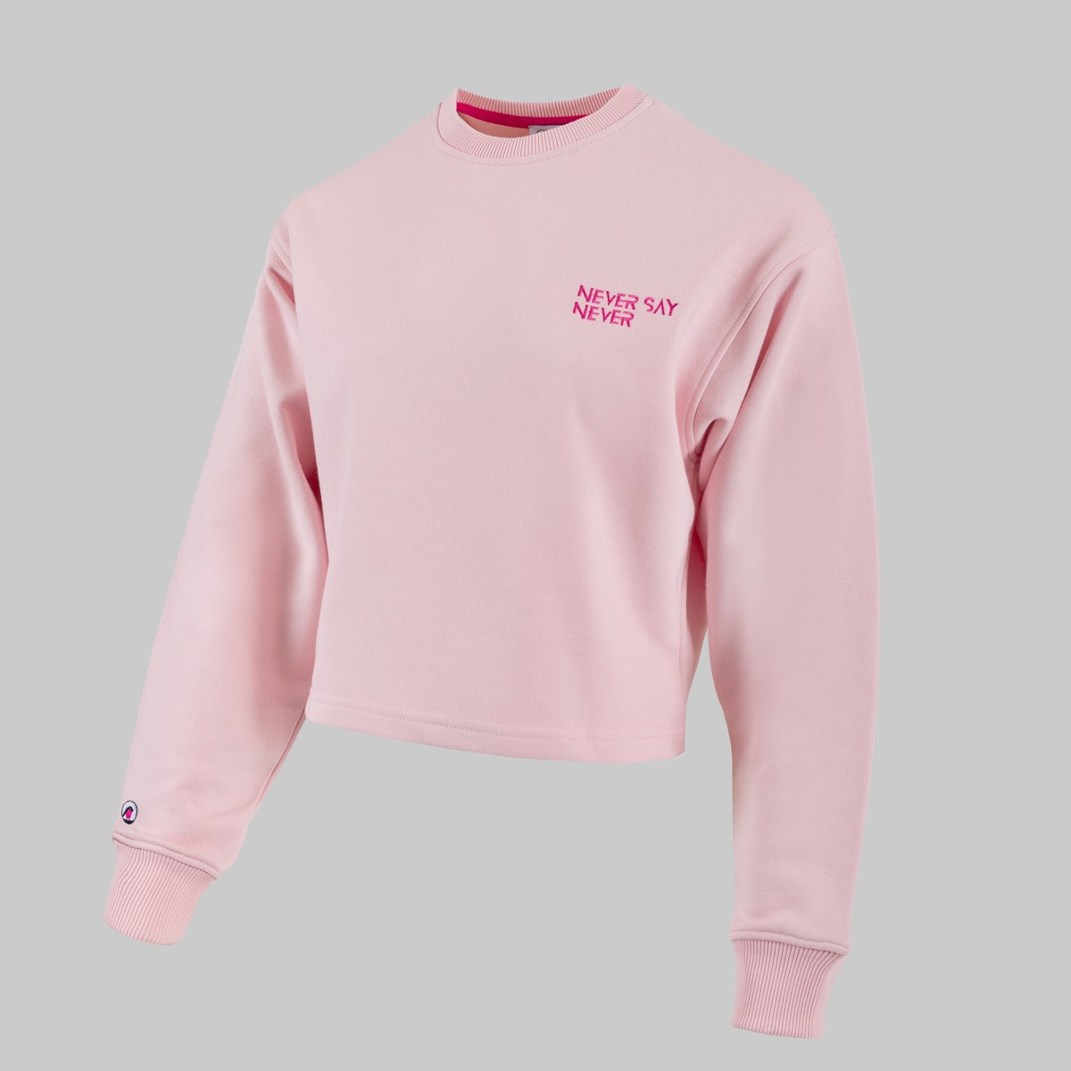 Never Say Never - Pembe Crop Top Sweatshirt