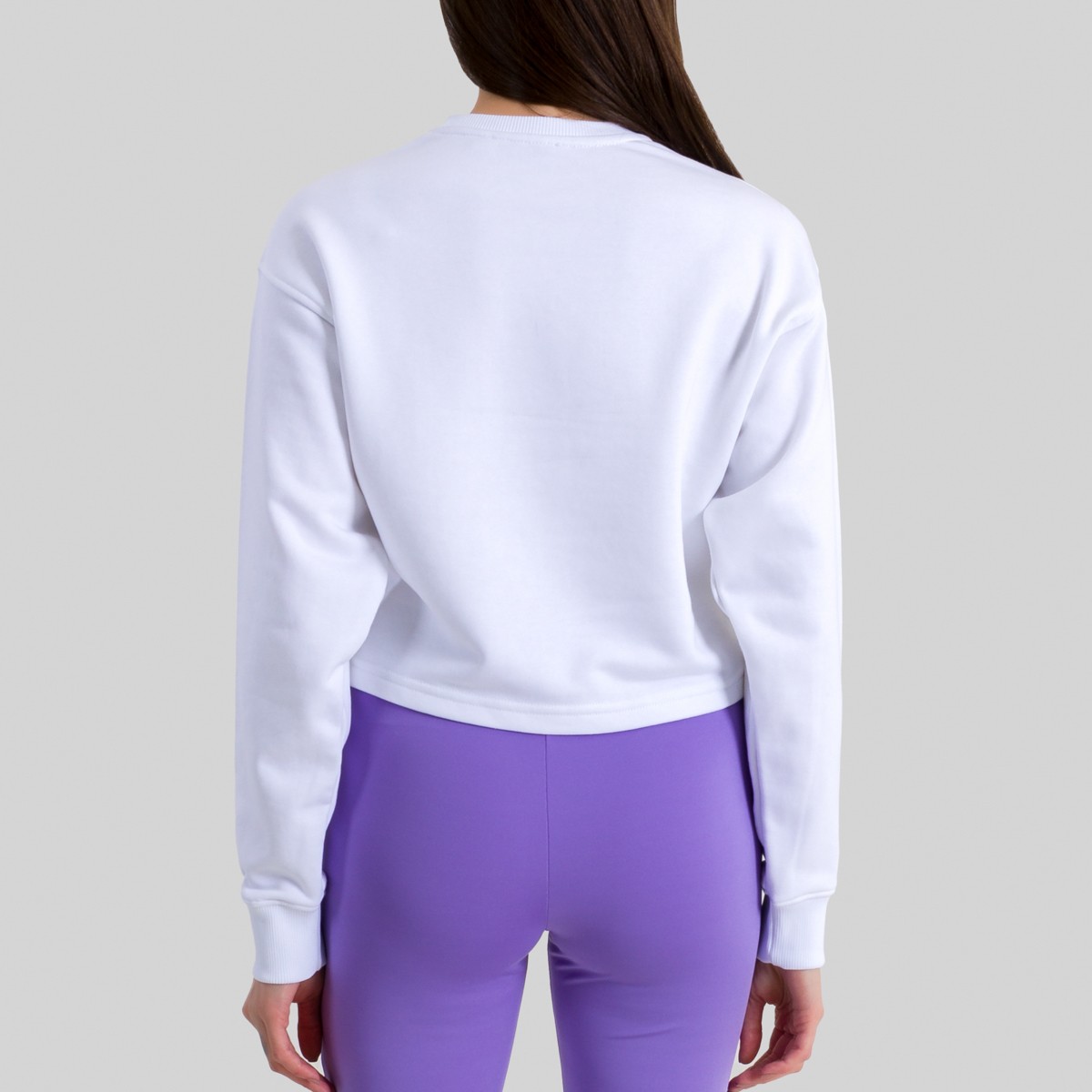 8888 - Beyaz Crop Top Sweatshirt