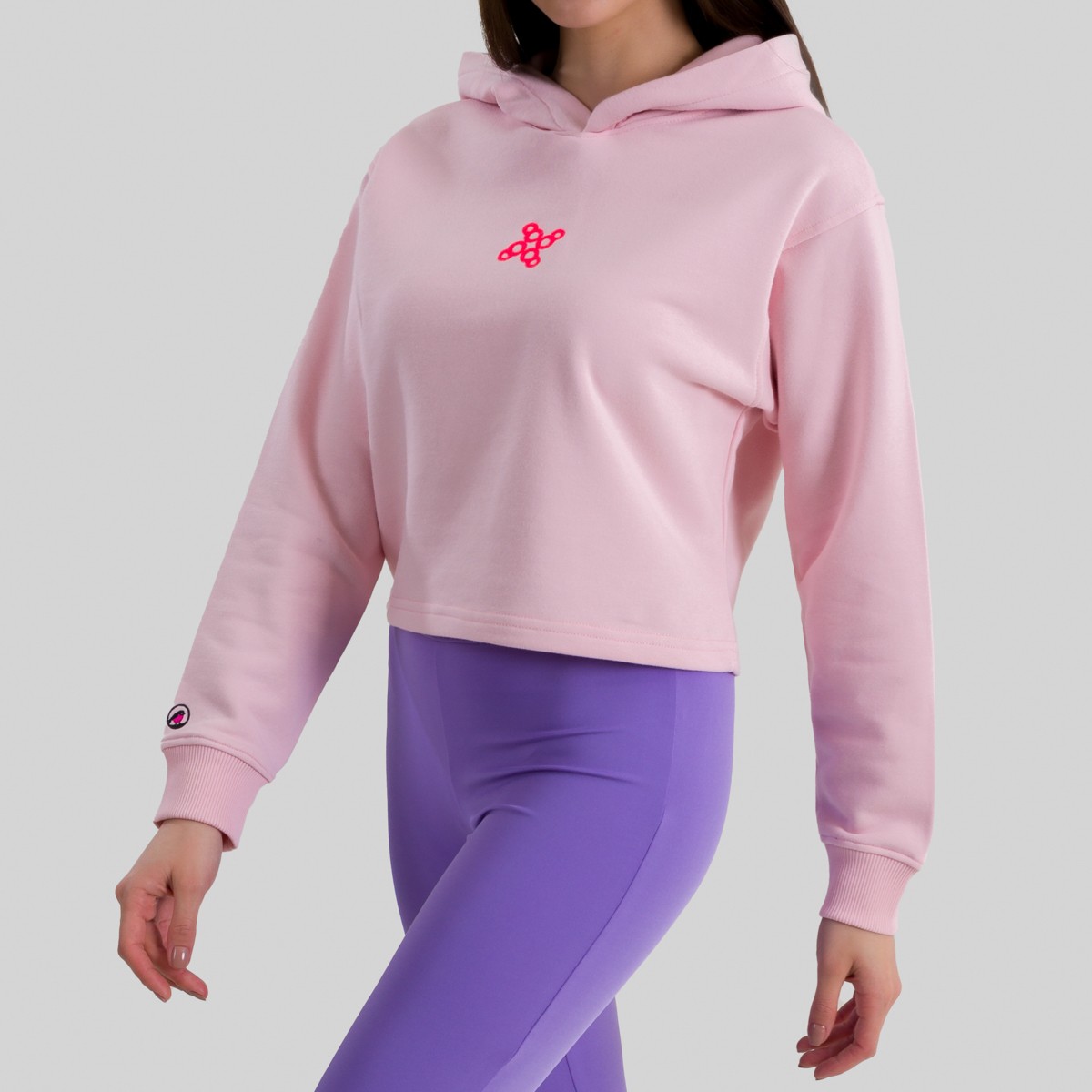 8888 - Pembe Crop Top Hoodie