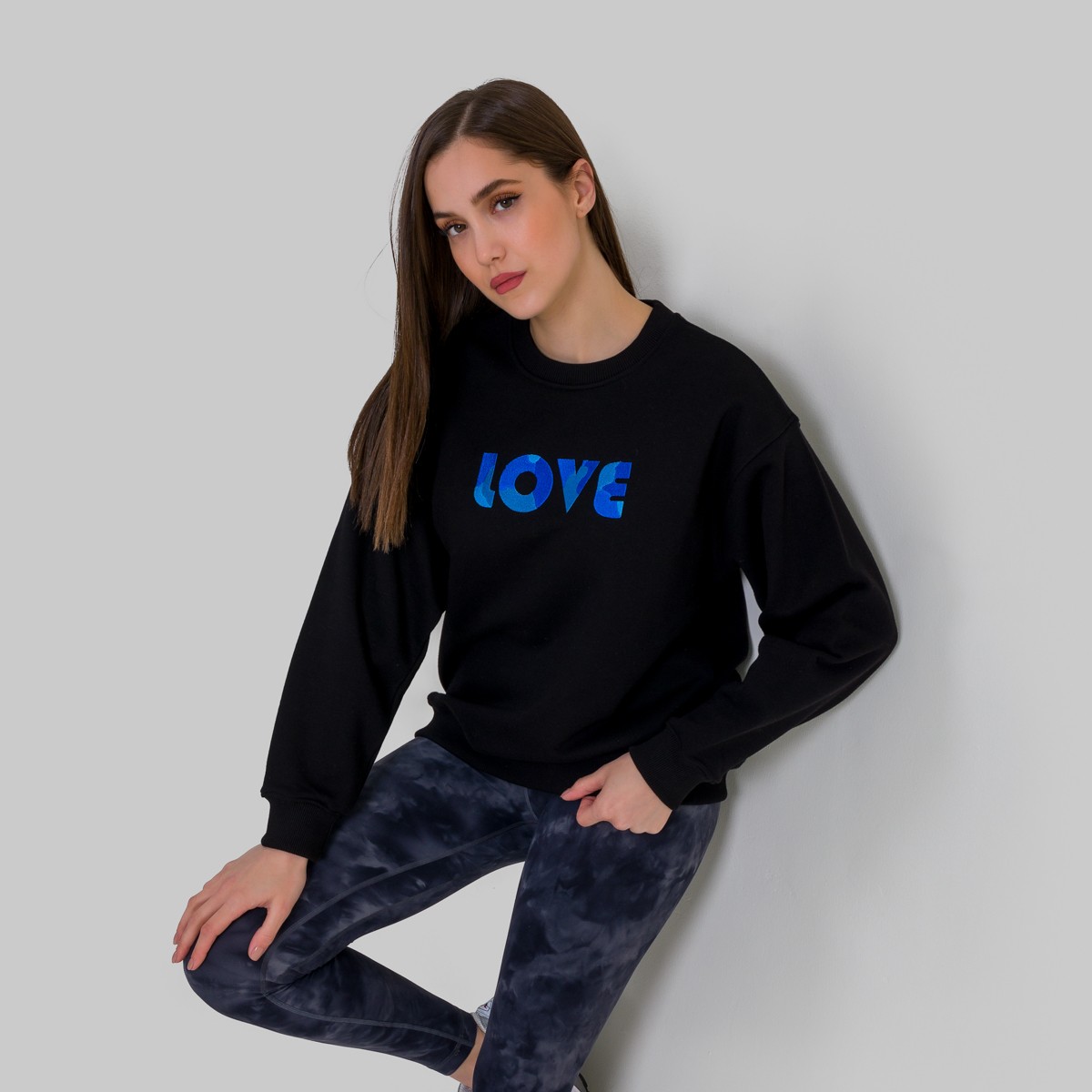 LOVE Siyah Sweatshirt