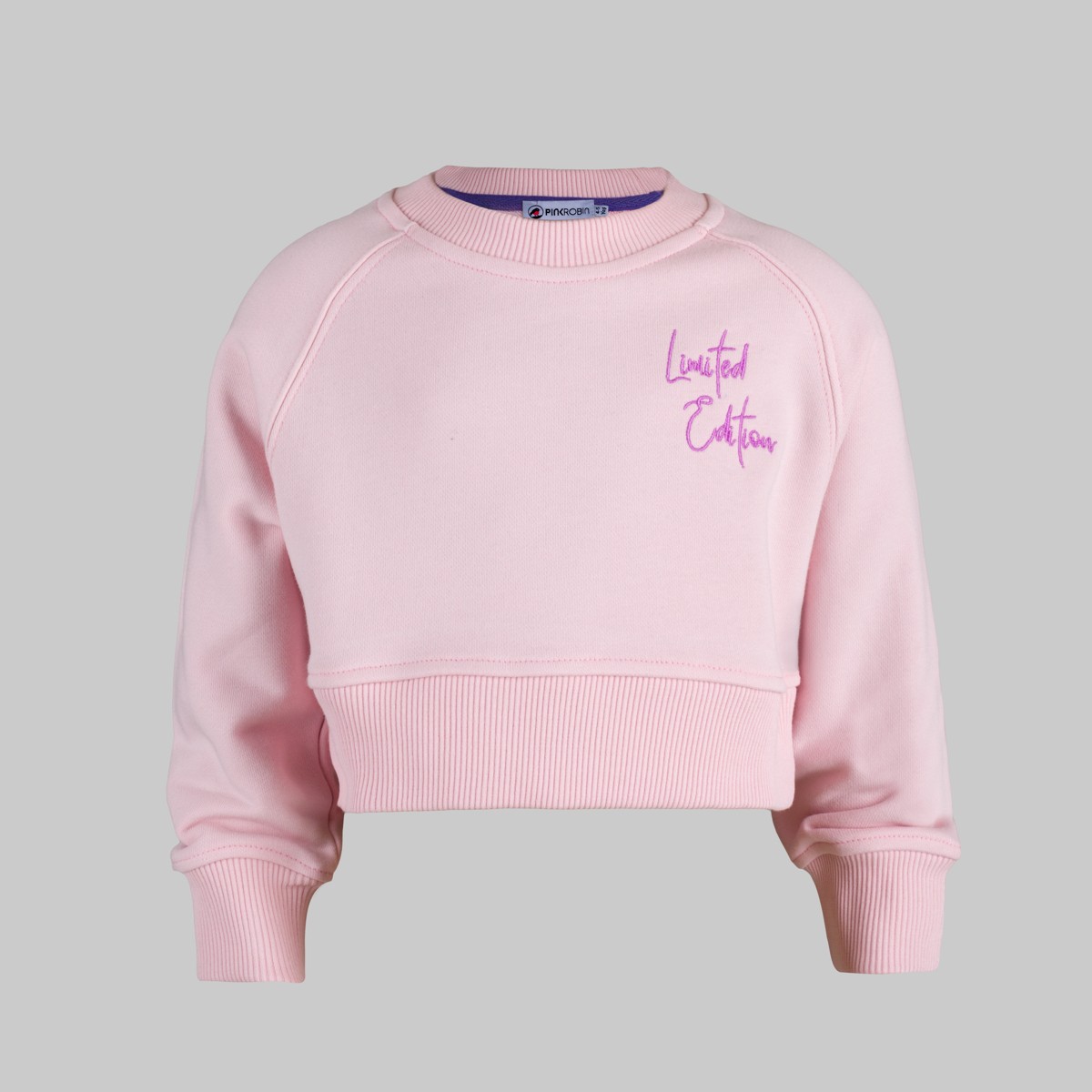 Limited Edition Pembe Çocuk CropTop Sweatshirt