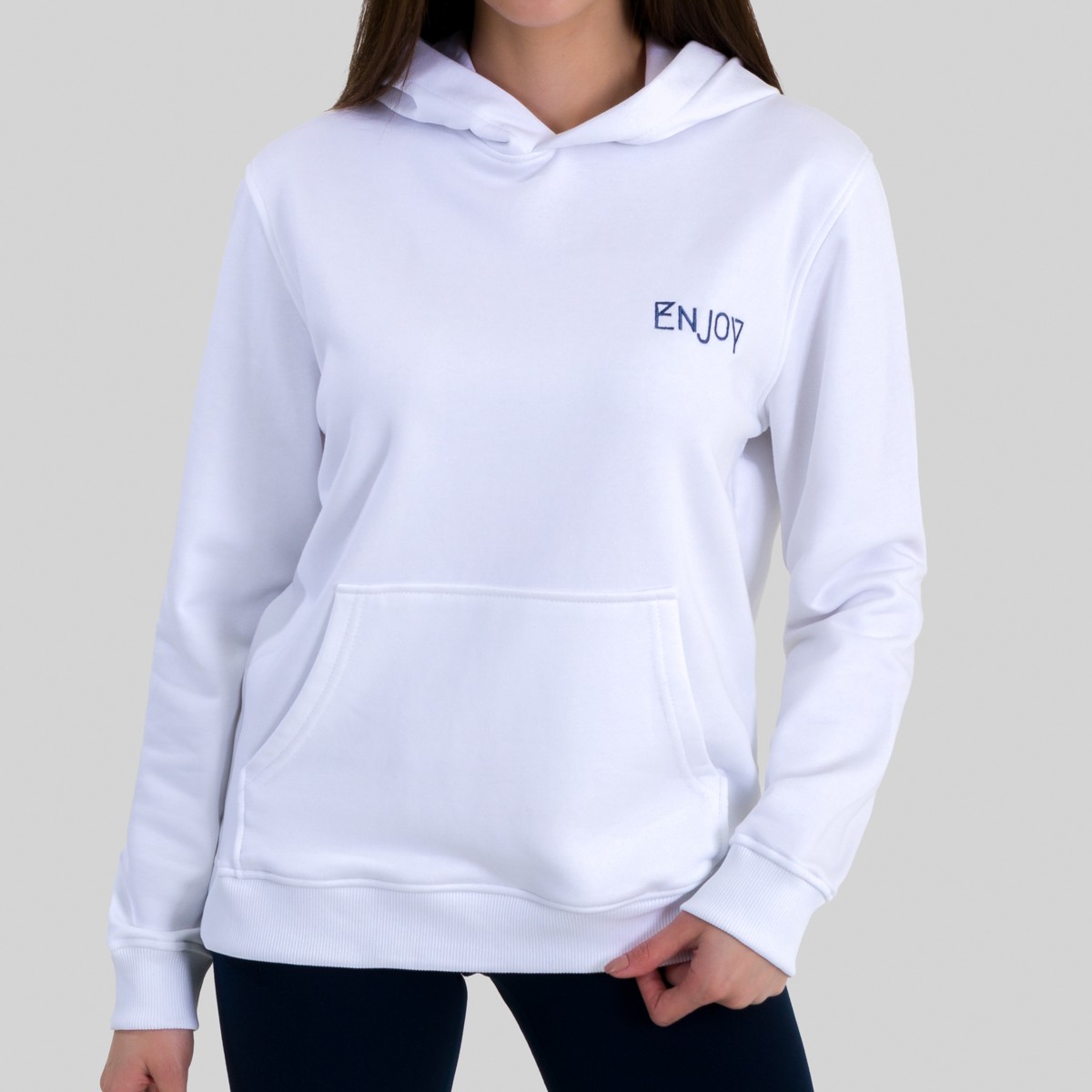 Enjoy - Beyaz Hoodie