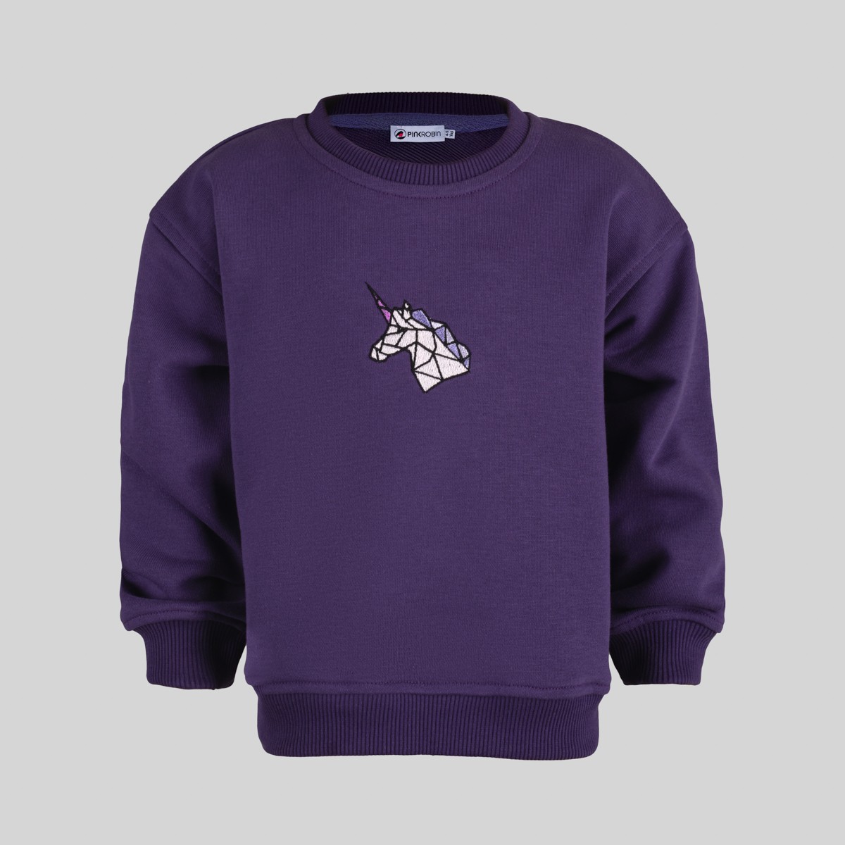 Origami Unicorn Mor Çocuk Sweatshirt