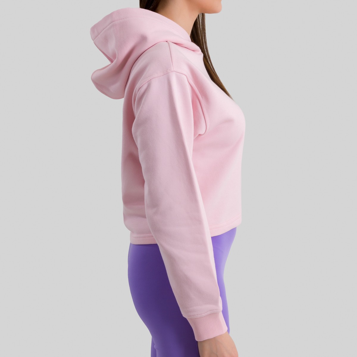 8888 - Pembe Crop Top Hoodie