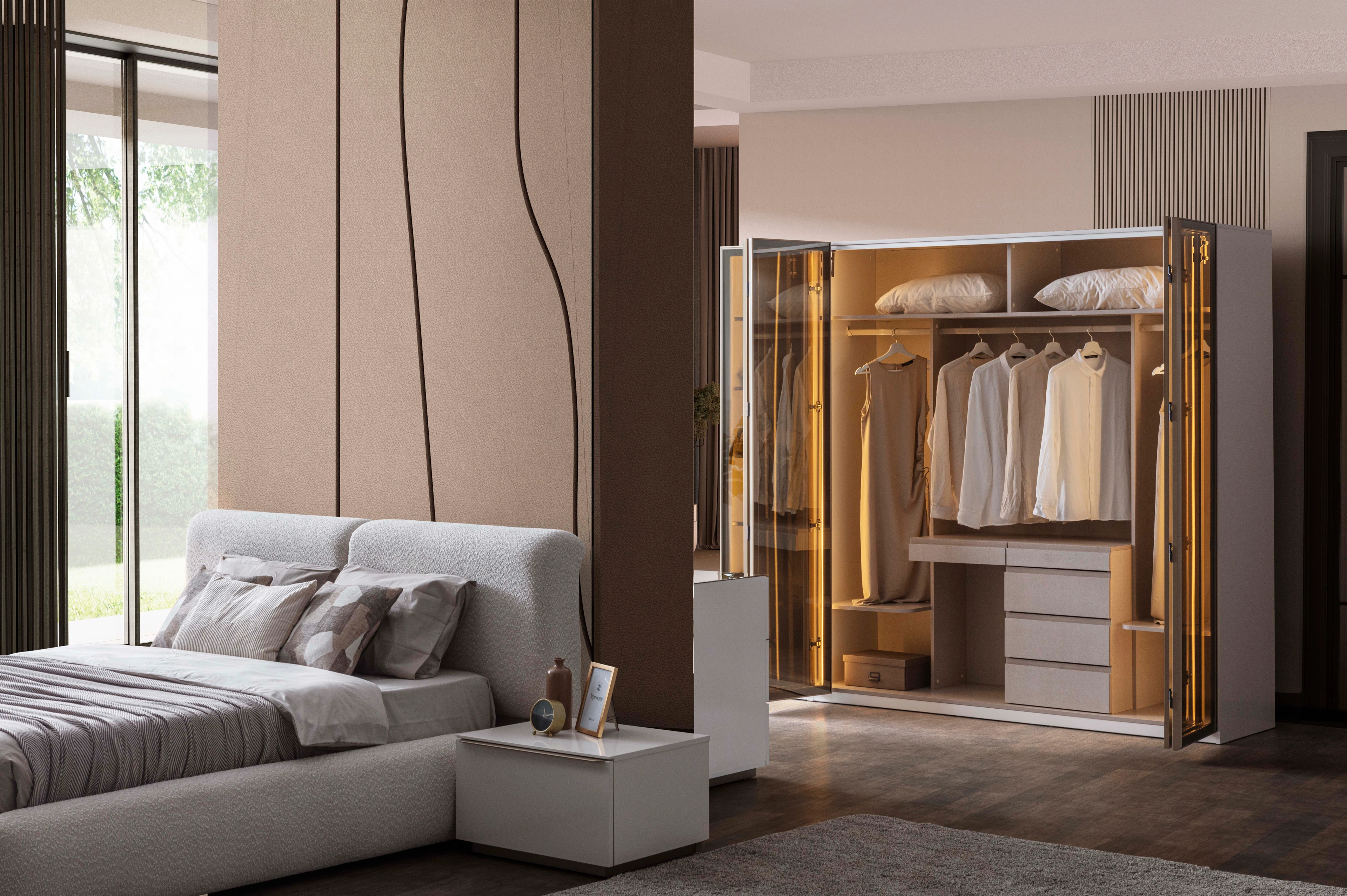 NOBLE 5 CAM KAPAKLI YATAK ODASI