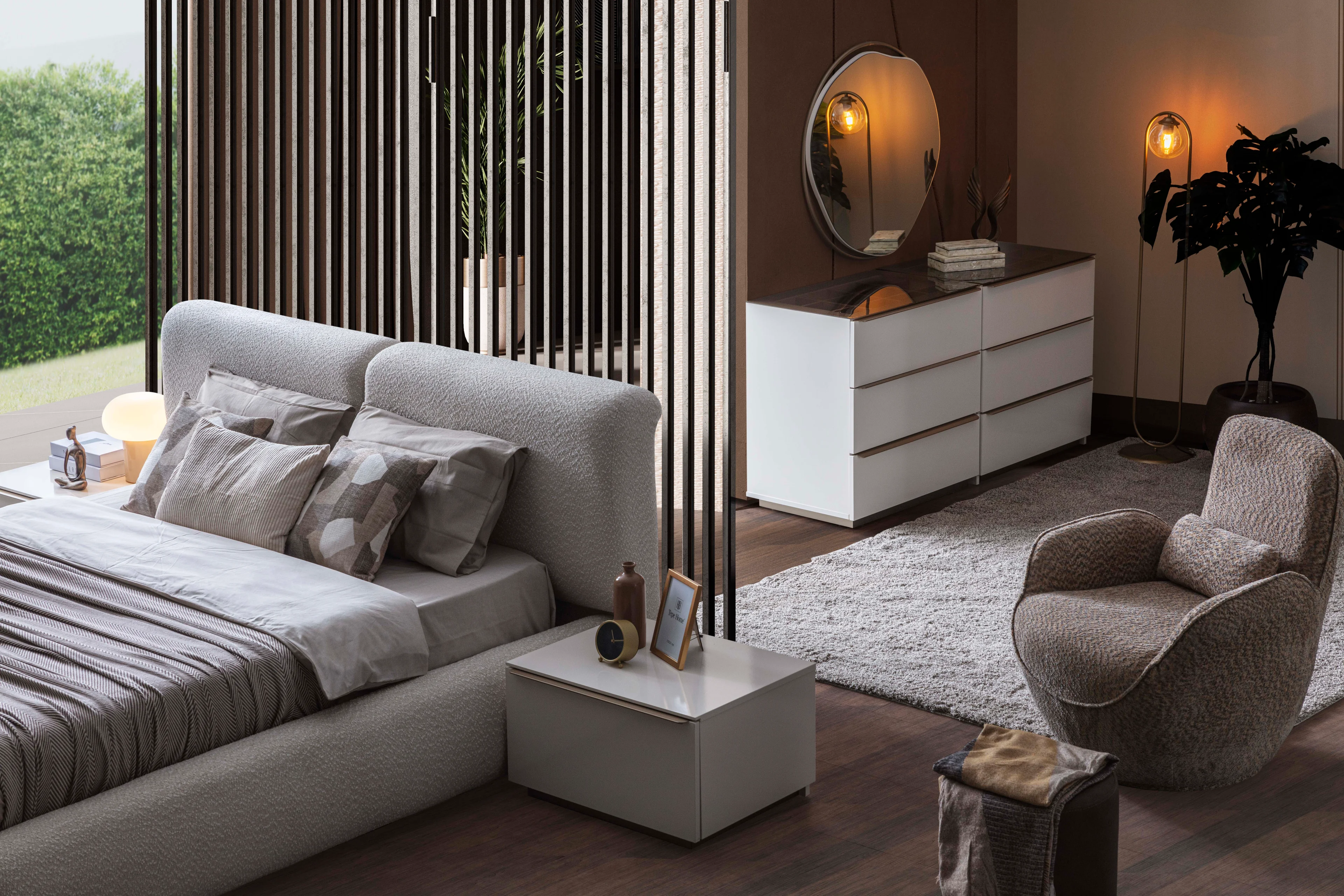 NOBLE 5 AHŞAP-CAM KAPAKLI YATAK ODASI 