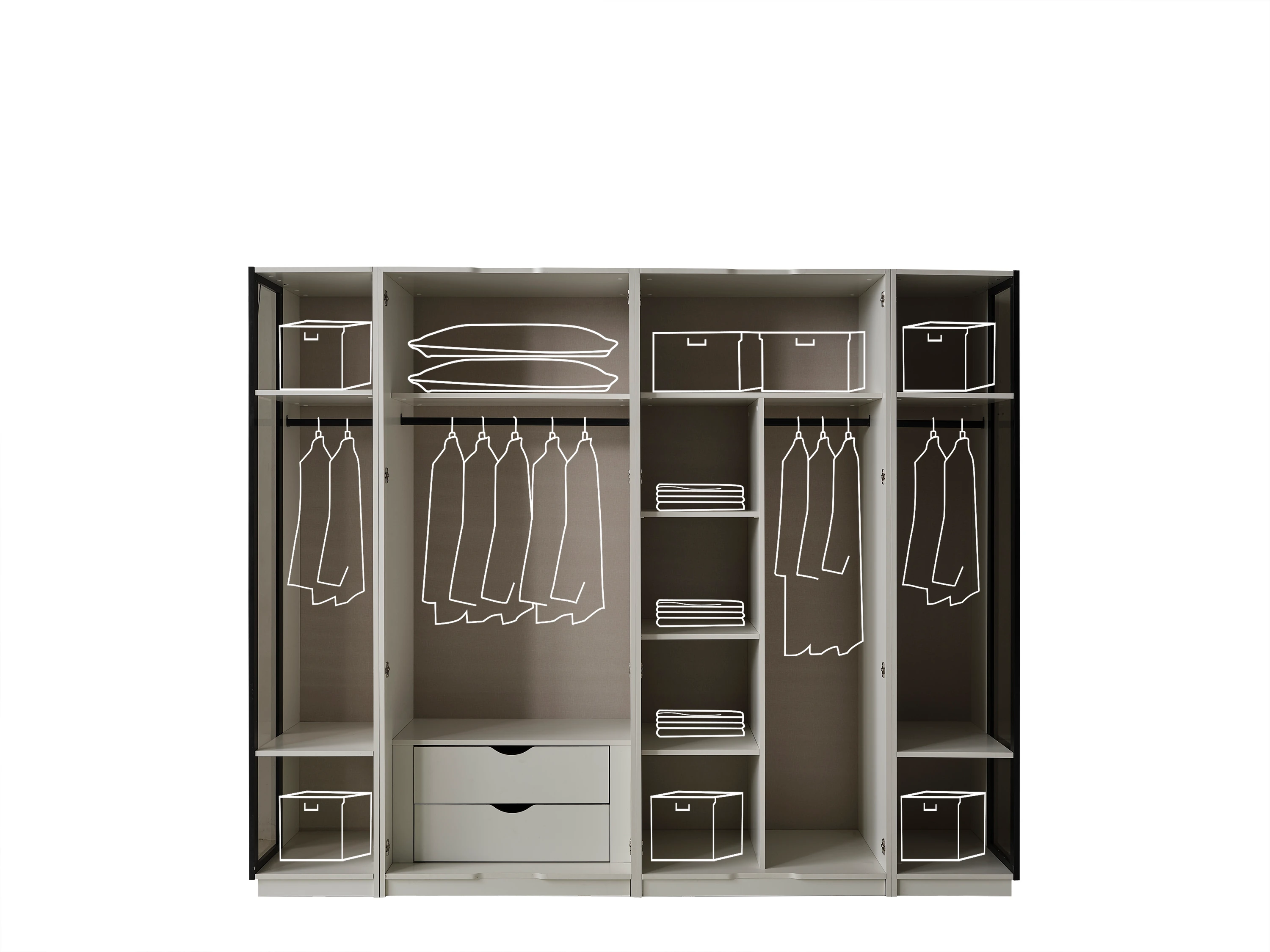 ASHLEY İKİ KAPAKLI ÇEKMECELİ MODÜL 