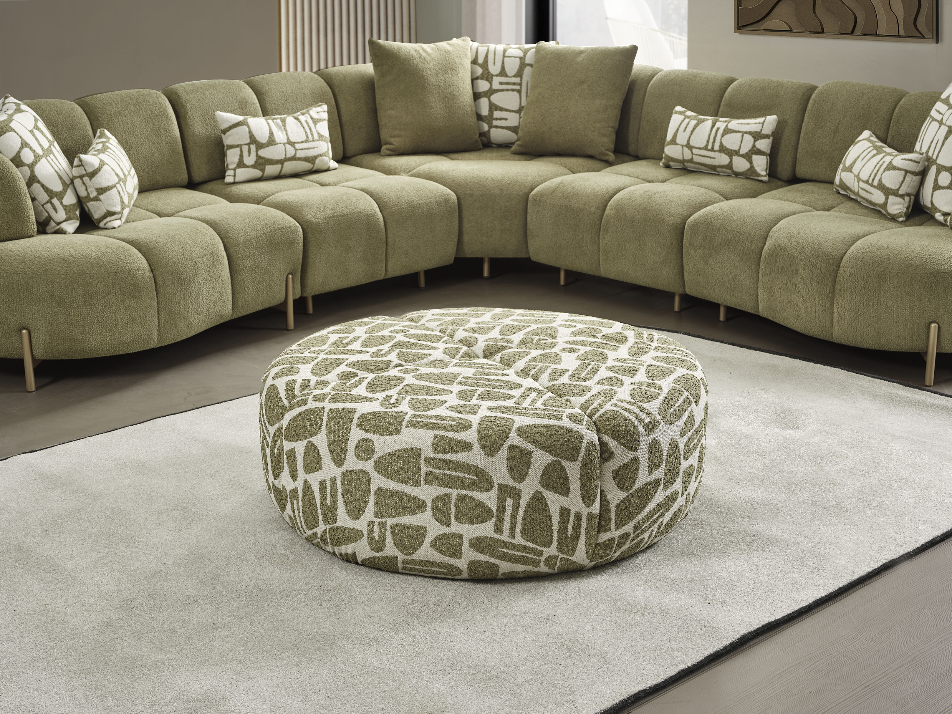 VEGA DESENLİ YUVARLAK PUF 