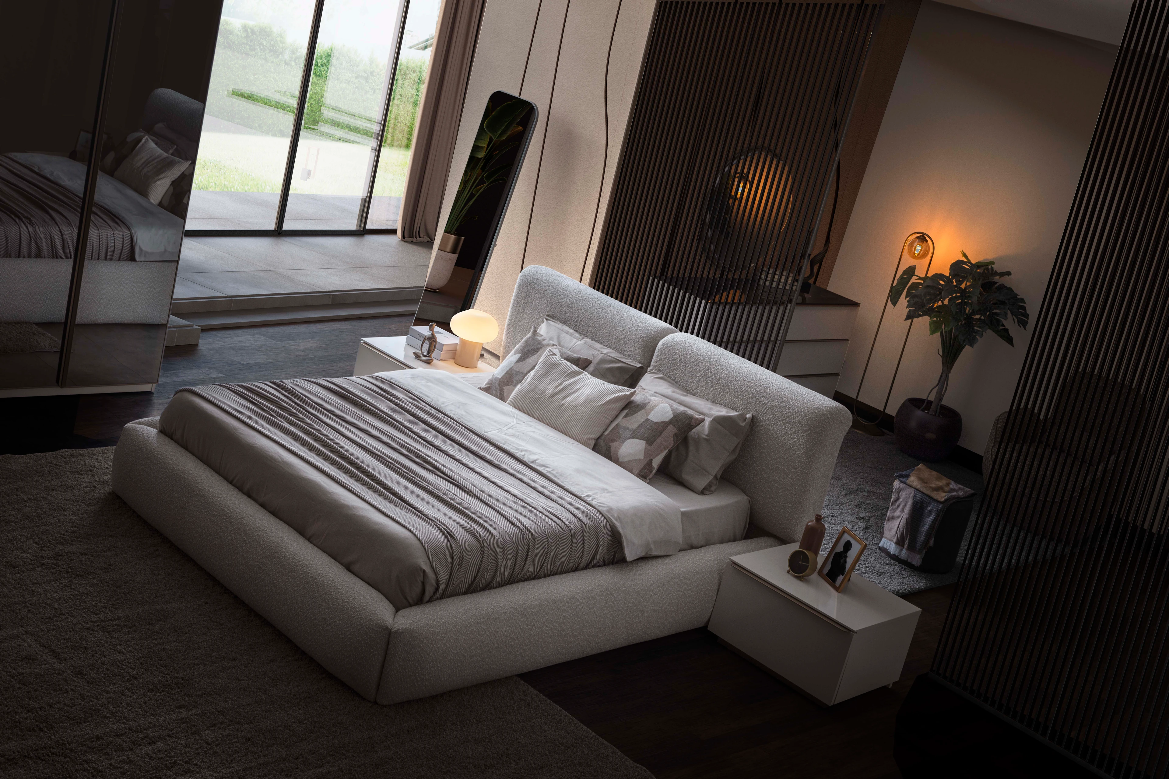 NOBLE 5 AHŞAP-CAM KAPAKLI YATAK ODASI 