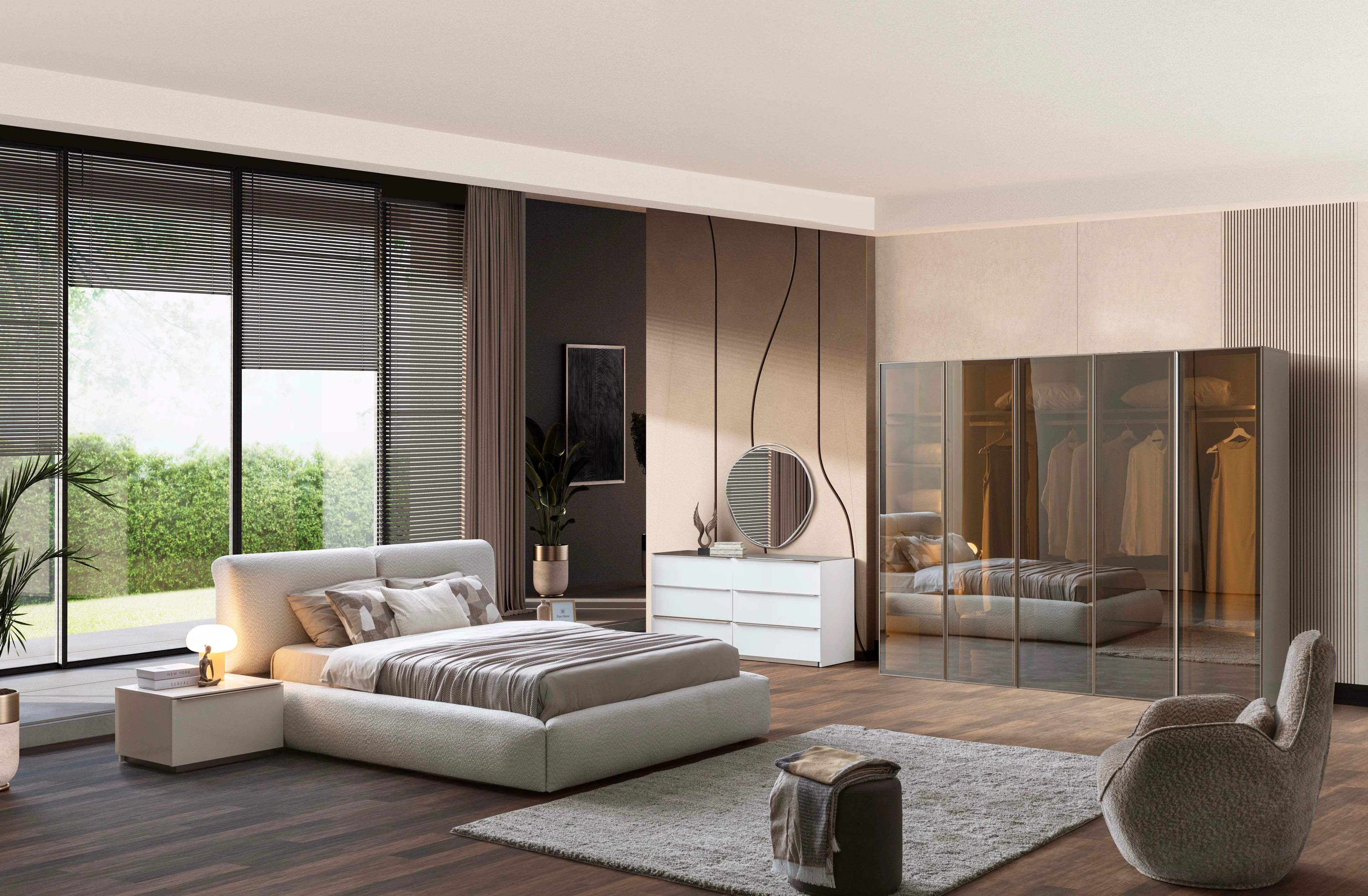 NOBLE 5 CAM KAPAKLI YATAK ODASI