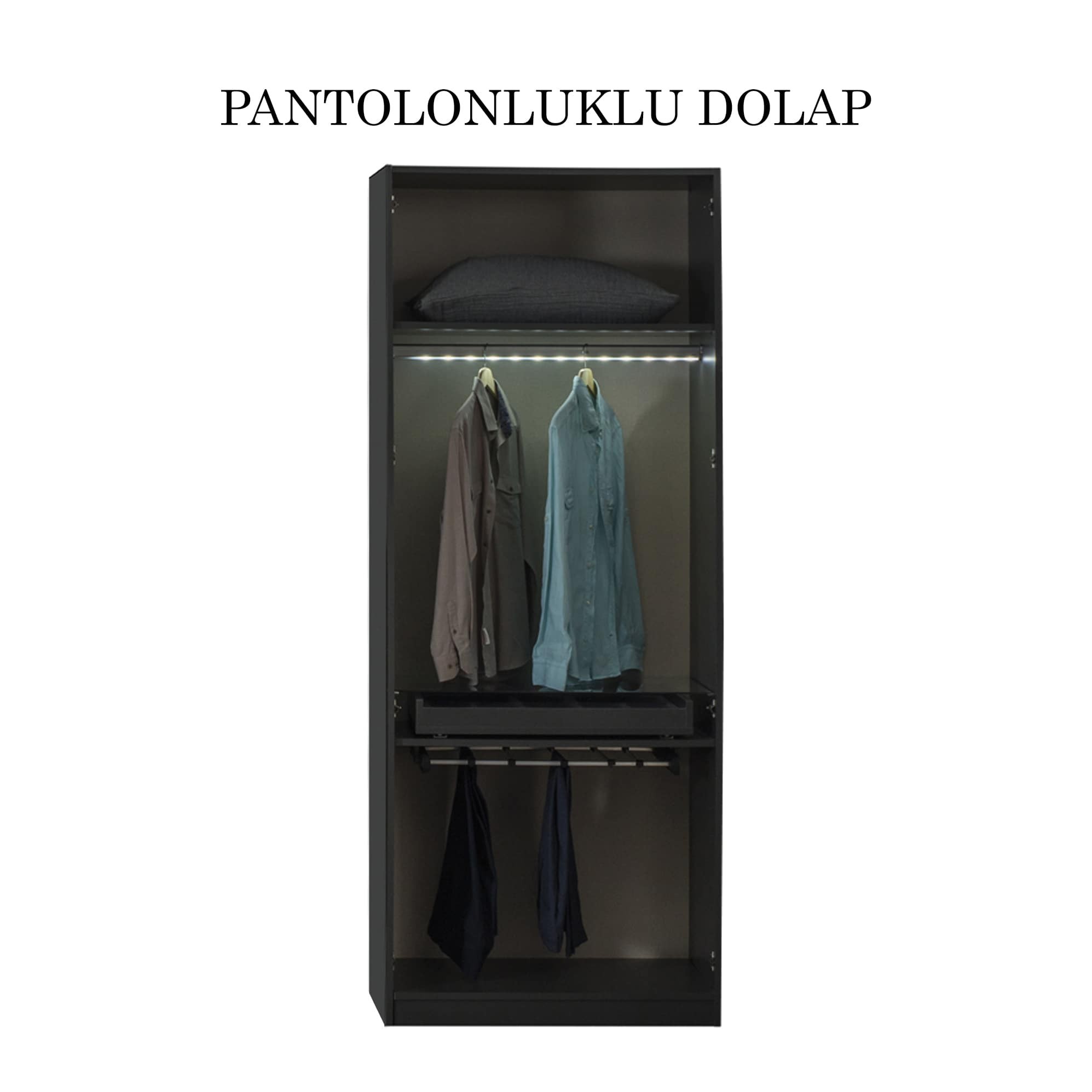 GRONZE 2 KAPILI PANTOLONLUKLU DOLAP