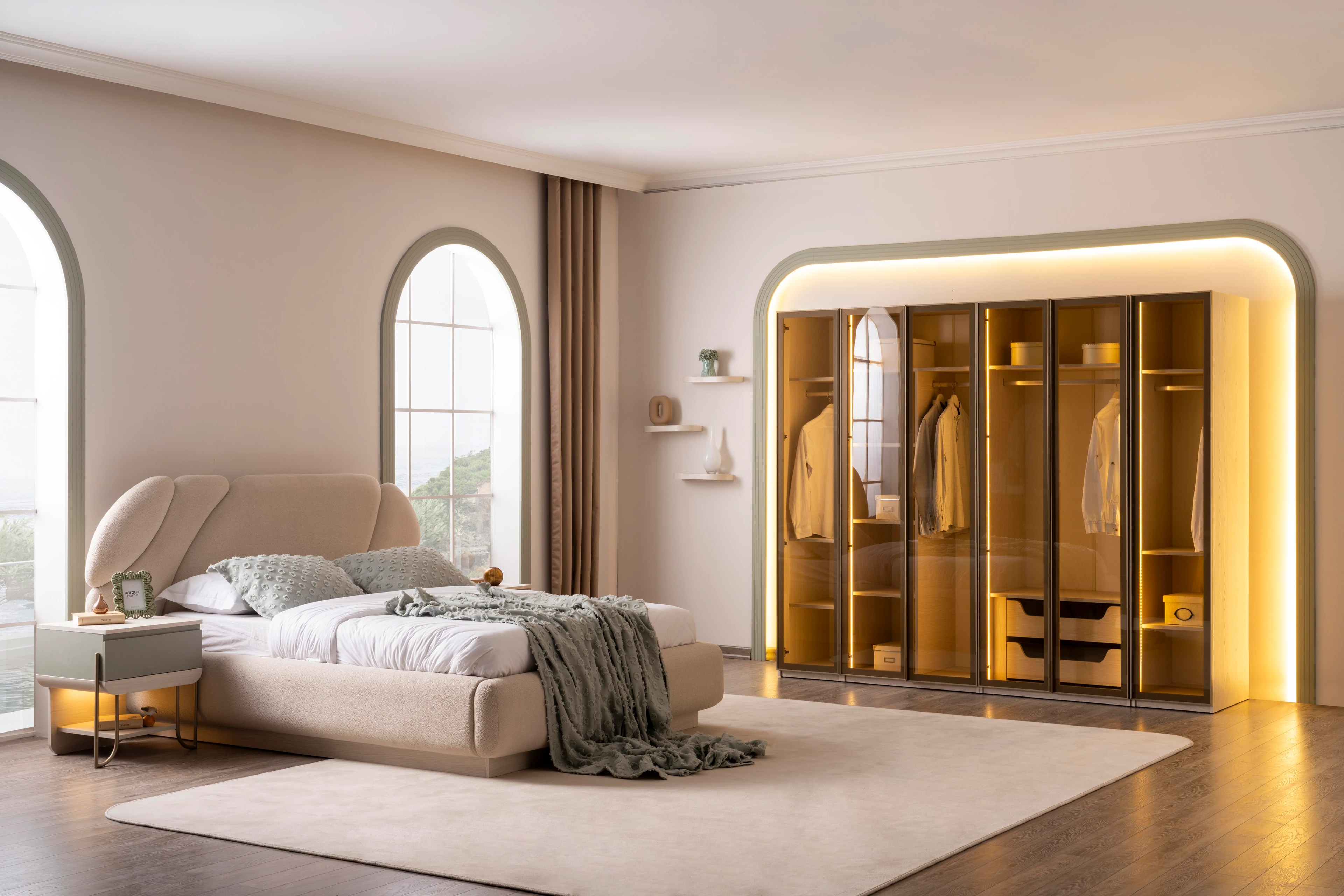 CHARİSMA 2 KAPILI CAMLI ÇEKMECELİ DOLAP