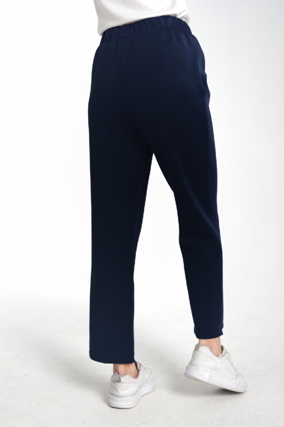TESS BİYE DETAYLI SCUBA PANTOLON - LACİVERT