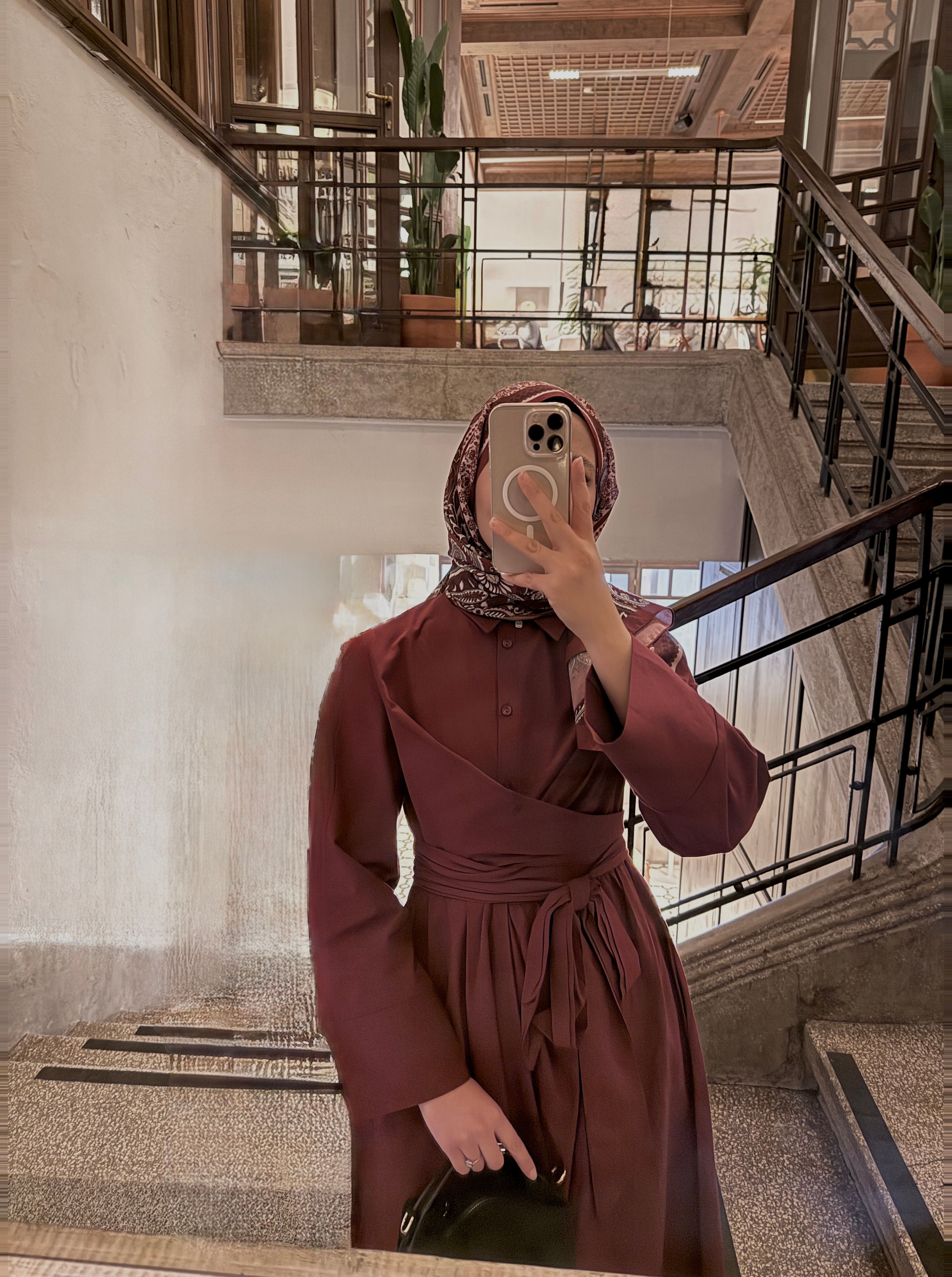 DIANA BAĞLAMA DETAYLI ELBİSE - BORDO