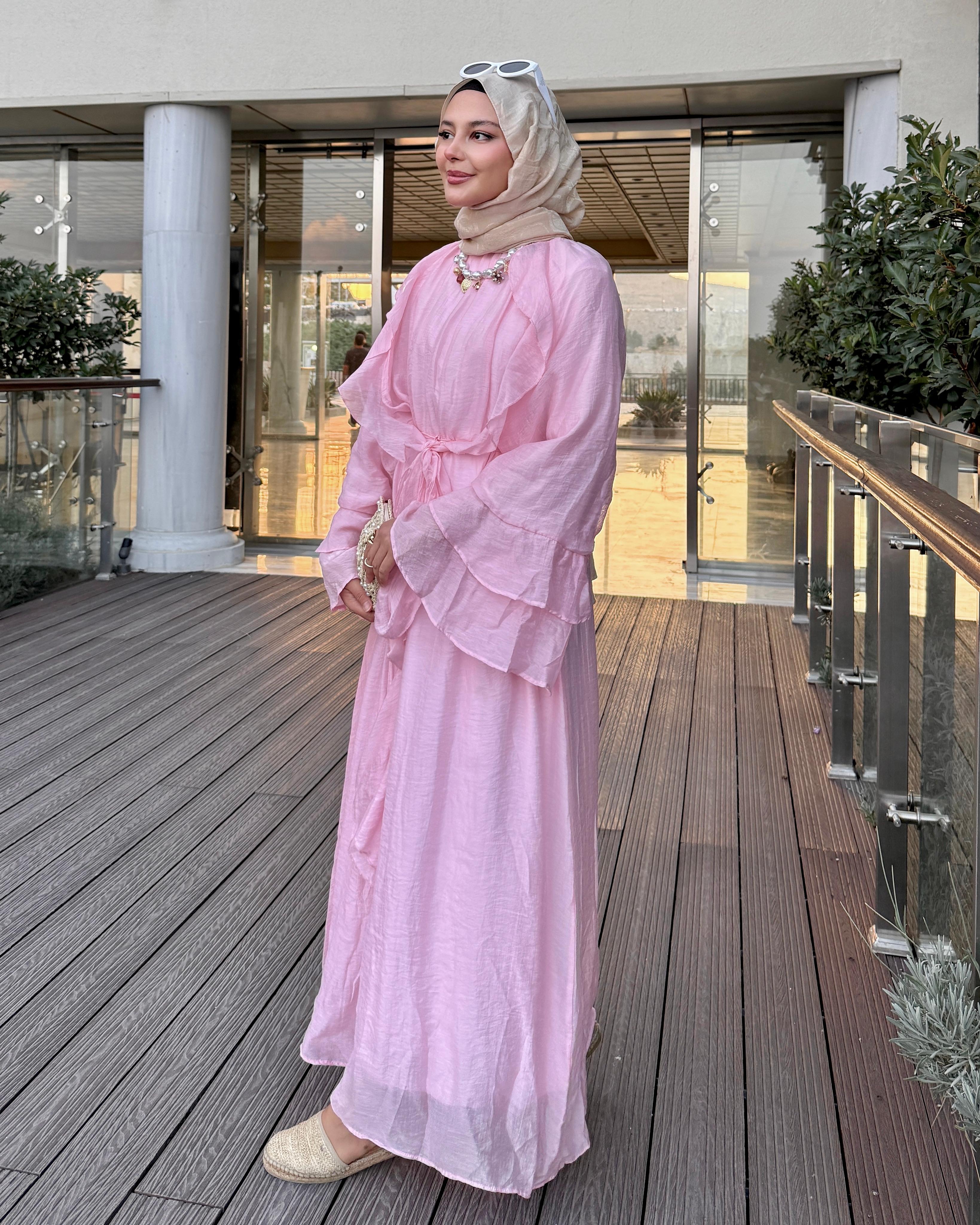 SWAY ELBİSE - SOFT PEMBE