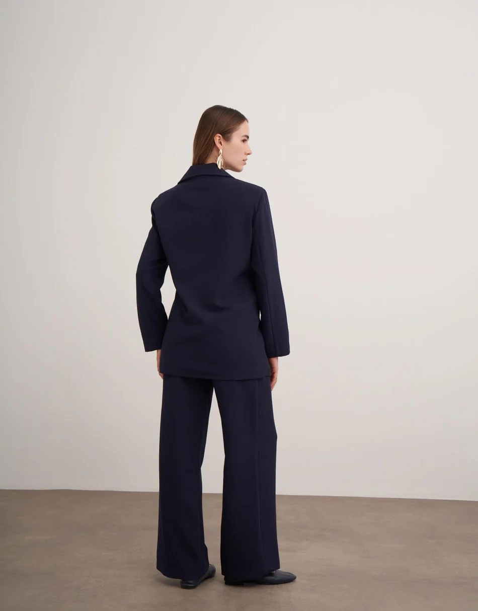 VERİTA BAĞLAMA DETAYLI BLAZER CEKETLİ TAKIM - LACİVERT