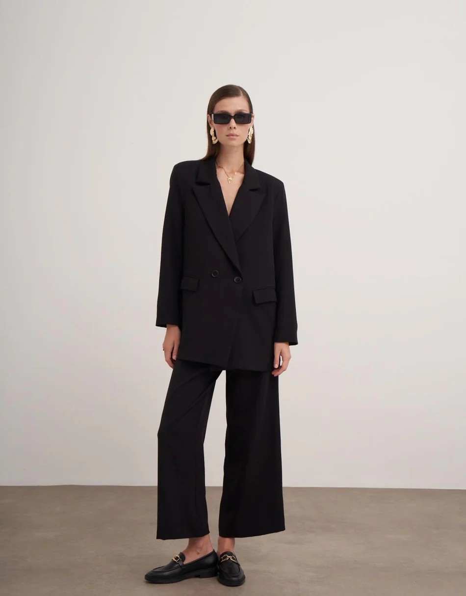 VALORA BLAZER CEKETLİ TAKIM - SİYAH