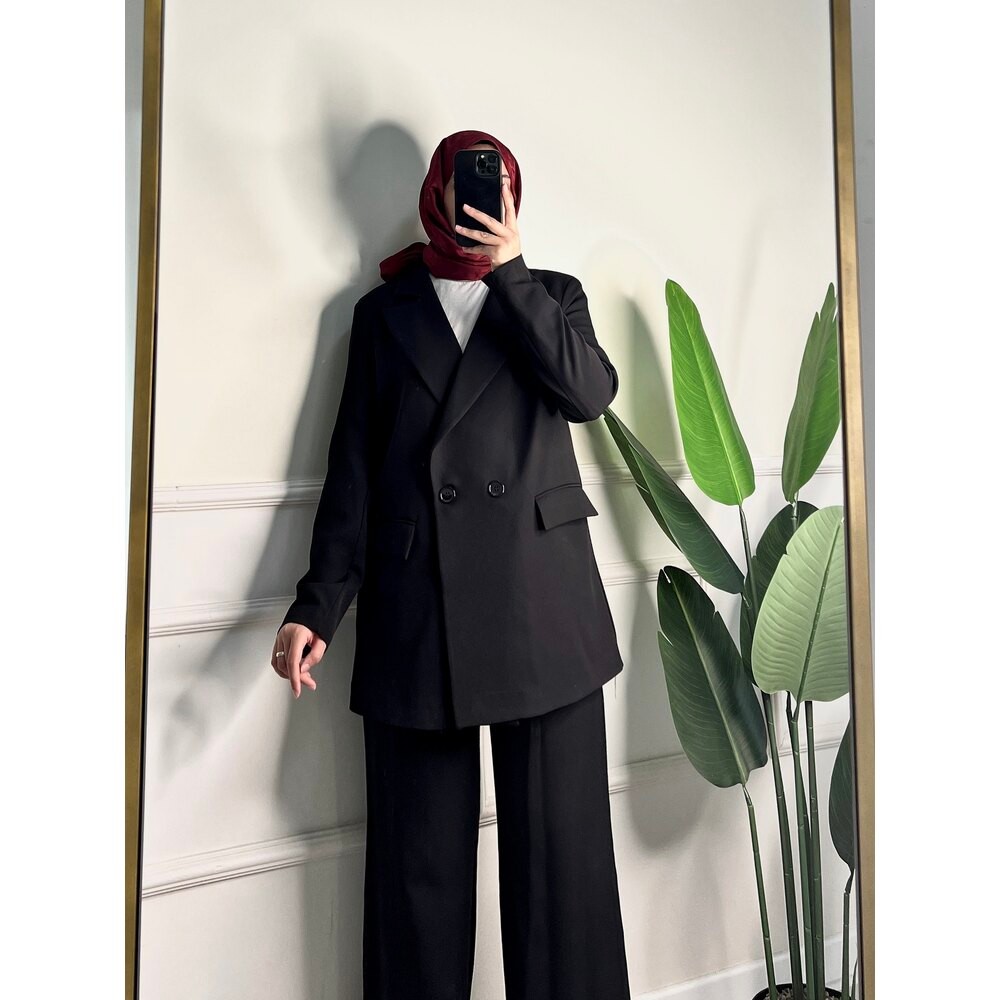 VALORA BLAZER CEKETLİ TAKIM - SİYAH