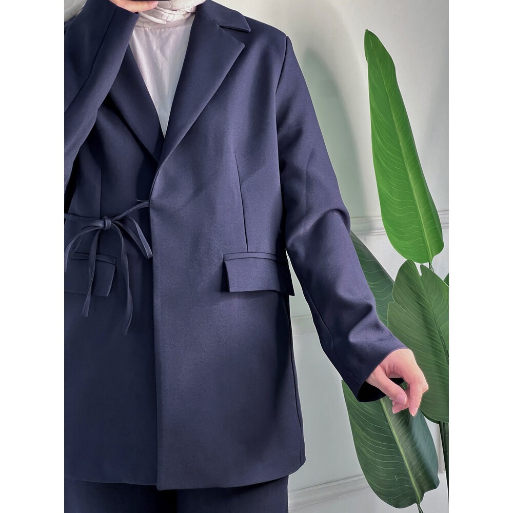 VERİTA BAĞLAMA DETAYLI BLAZER CEKETLİ TAKIM - LACİVERT