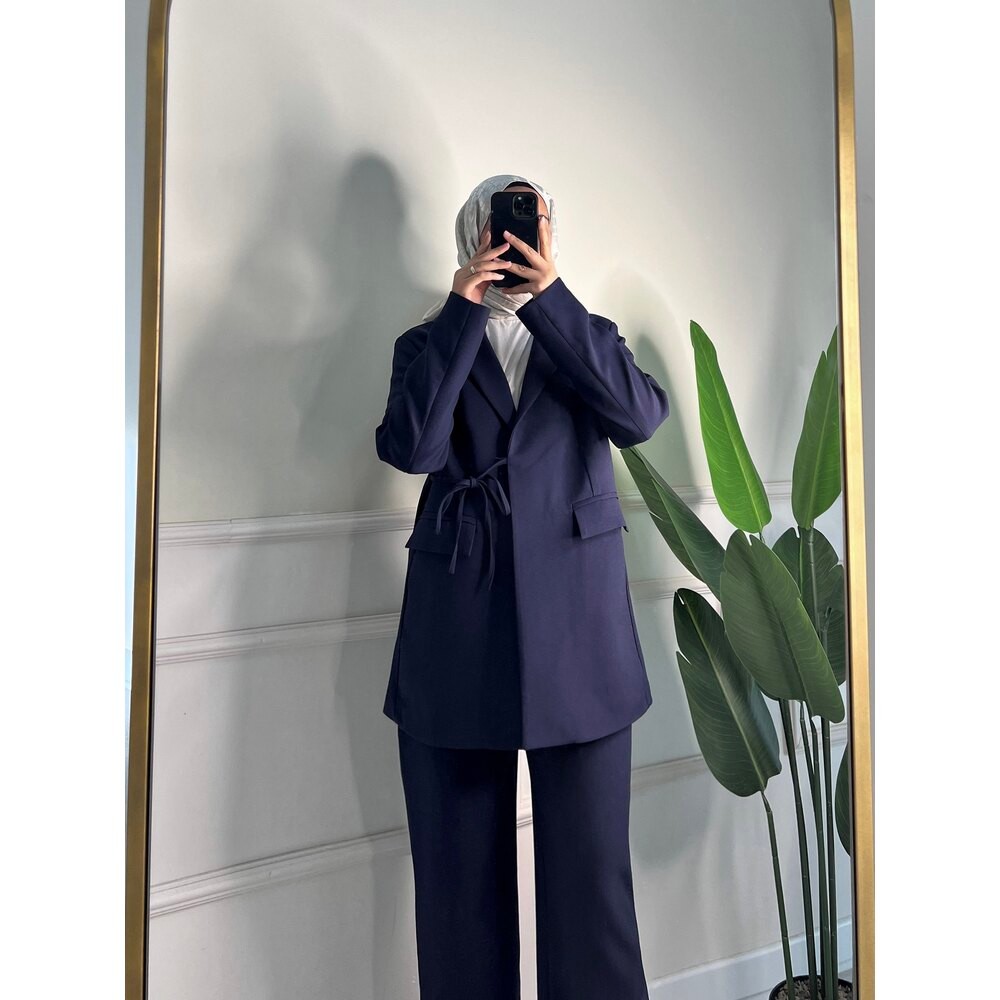 VERİTA BAĞLAMA DETAYLI BLAZER CEKETLİ TAKIM - LACİVERT