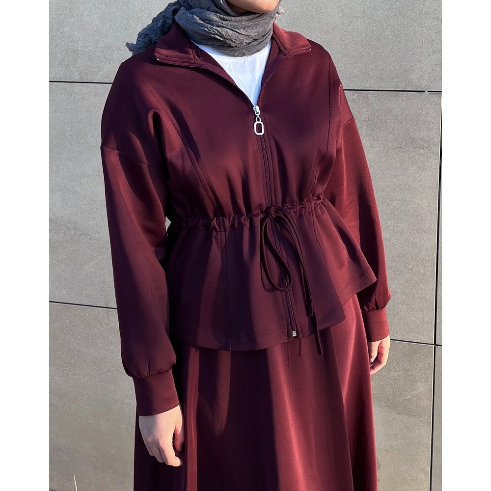 DARLA ETEKLİ SCUBA TAKIM - BORDO