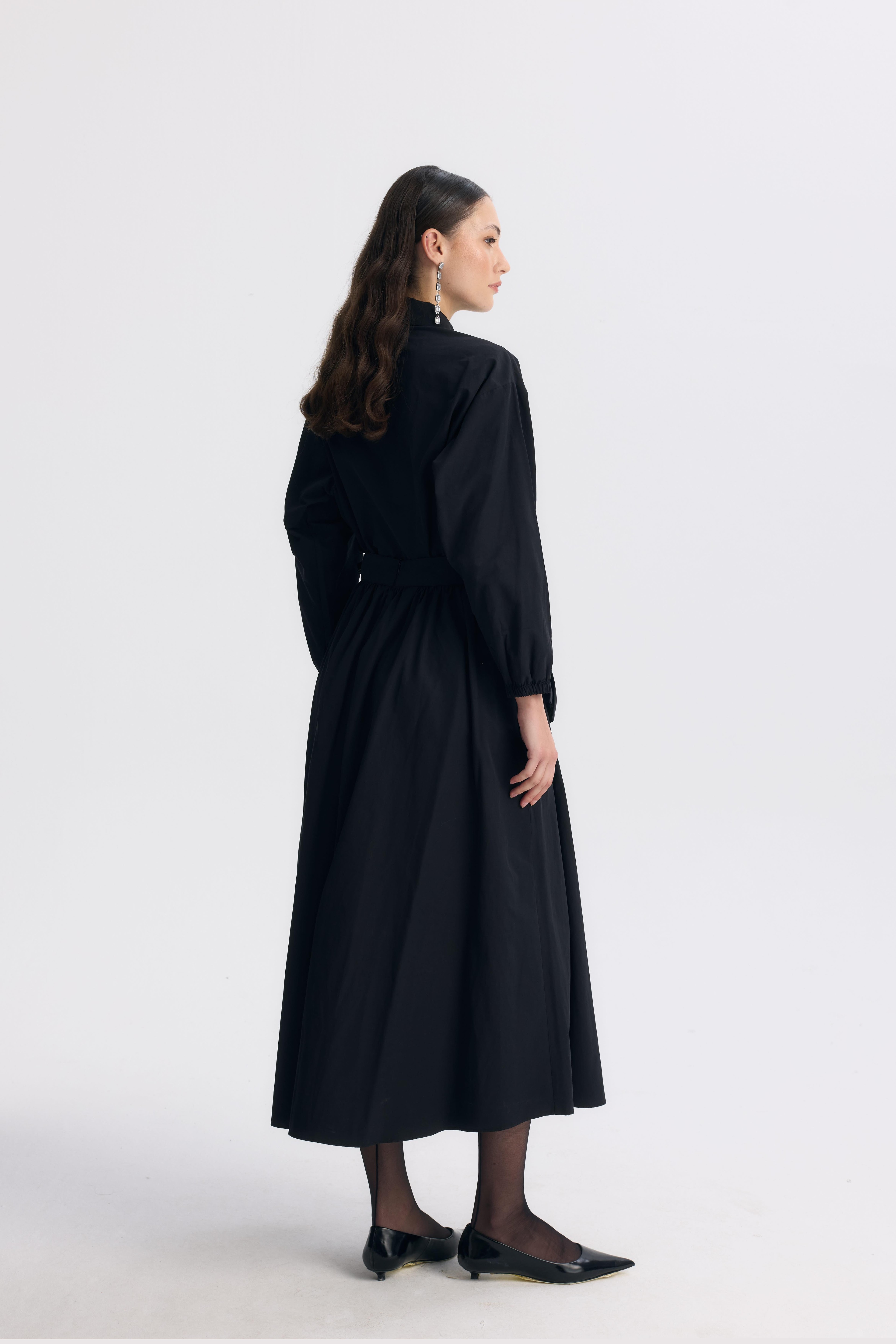 GLAM TAŞ DETAYLI ETEKLİ TAKIM - SİYAH