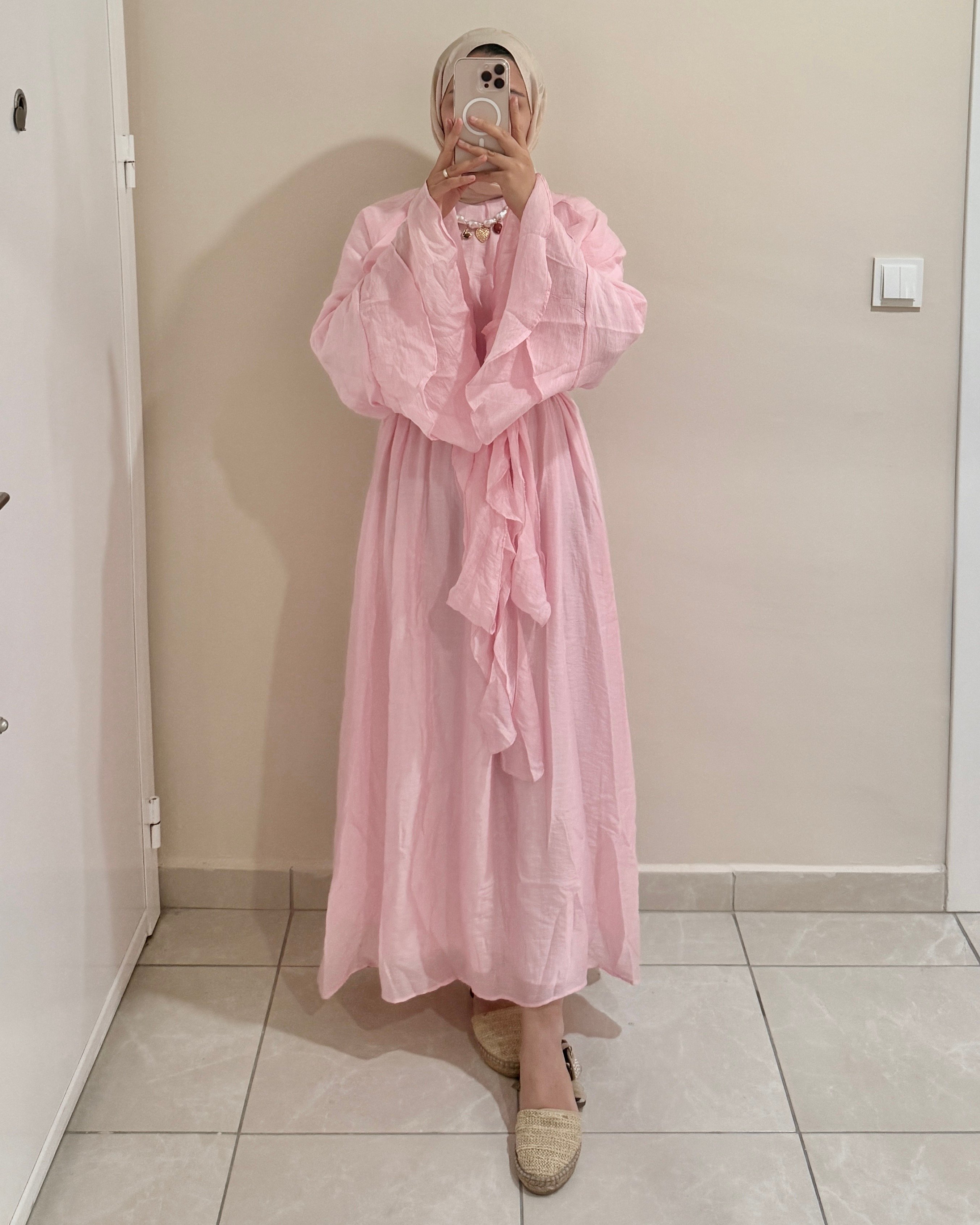 SWAY ELBİSE - SOFT PEMBE