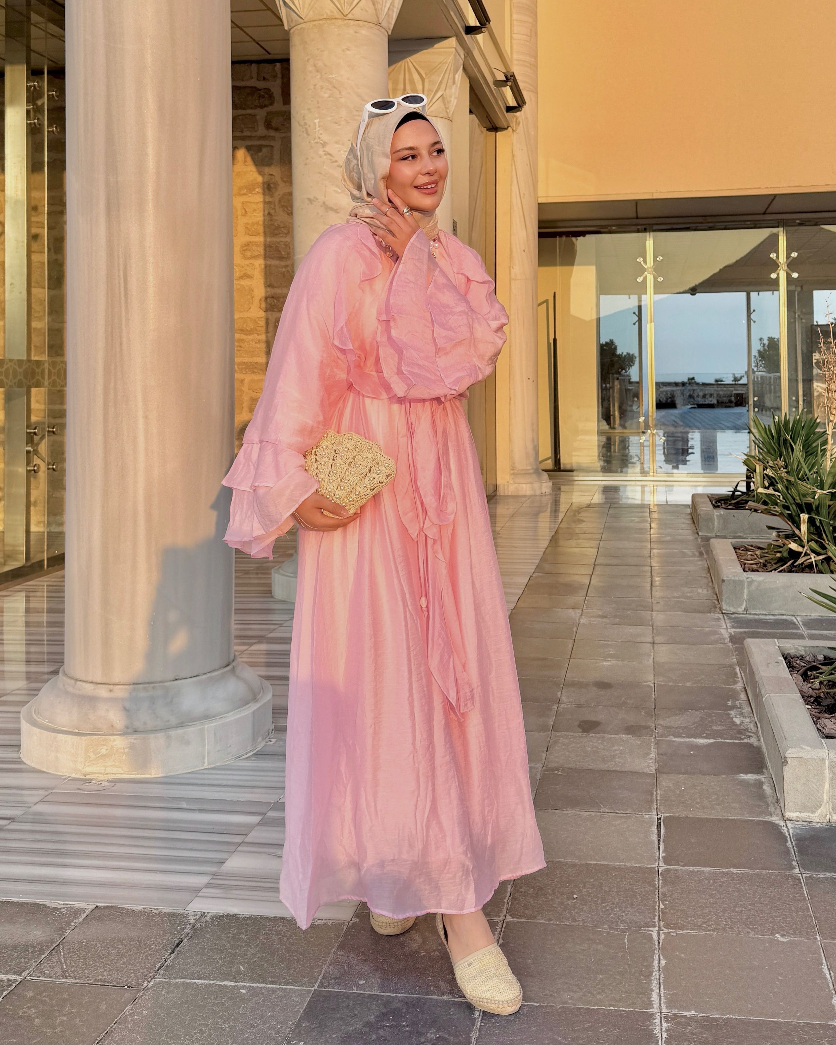 SWAY ELBİSE - SOFT PEMBE