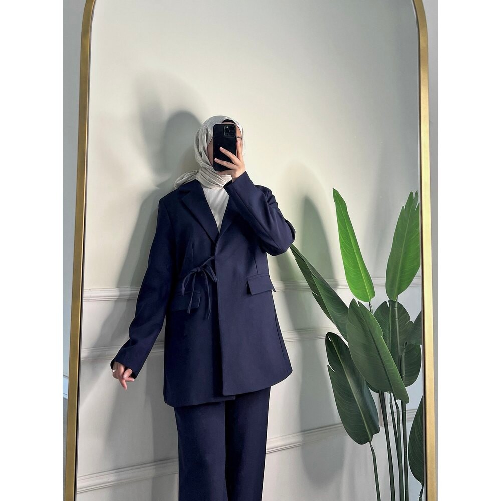 VERİTA BAĞLAMA DETAYLI BLAZER CEKETLİ TAKIM - LACİVERT