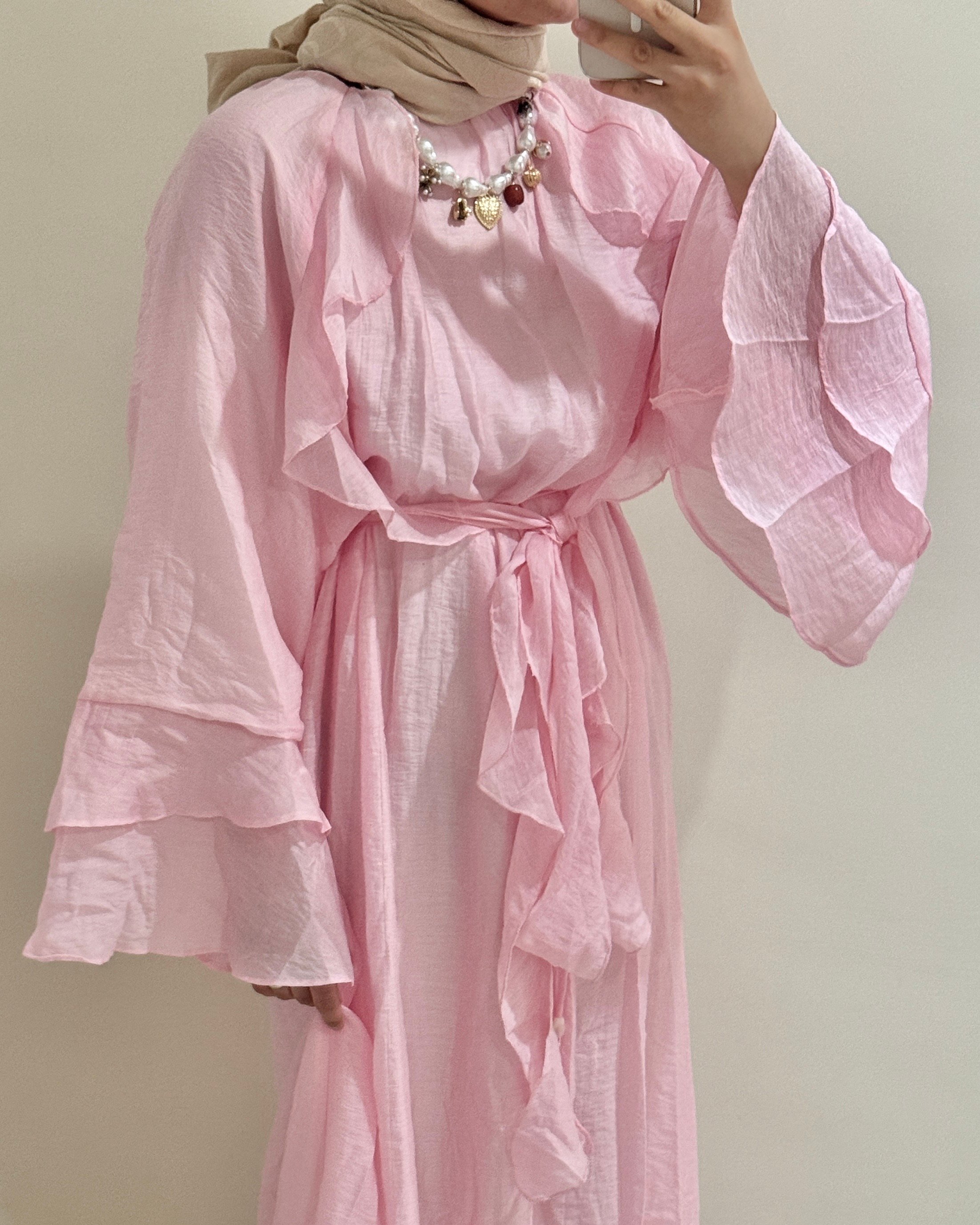 SWAY ELBİSE - SOFT PEMBE
