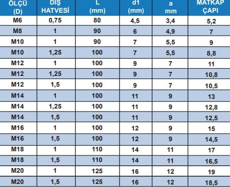 HSS Tin Kaplı İnce Diş Düz Makina Kılavuzu DIN:374